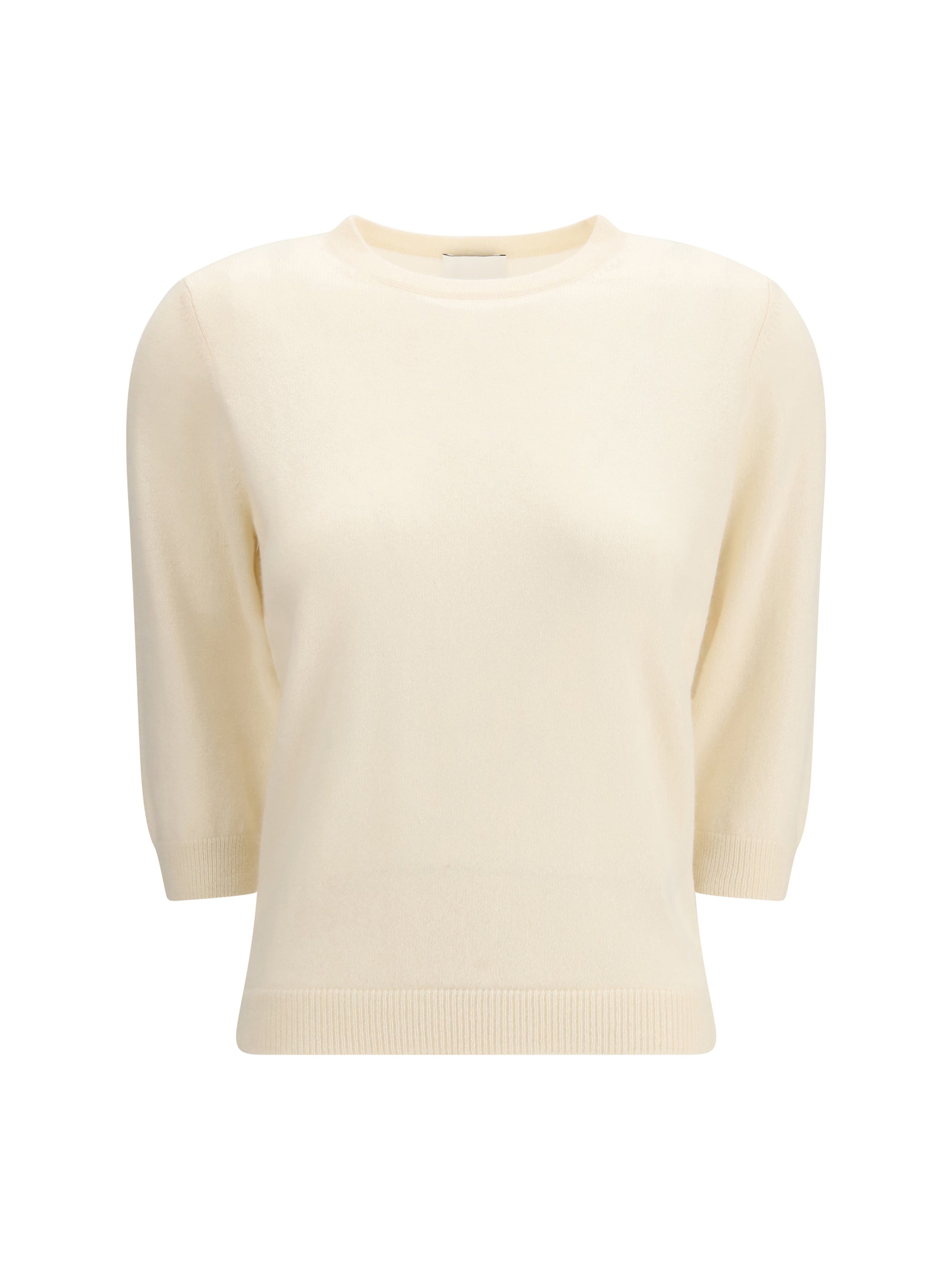 ALLUDE S crew-neck sweater with three-quarter sleeves