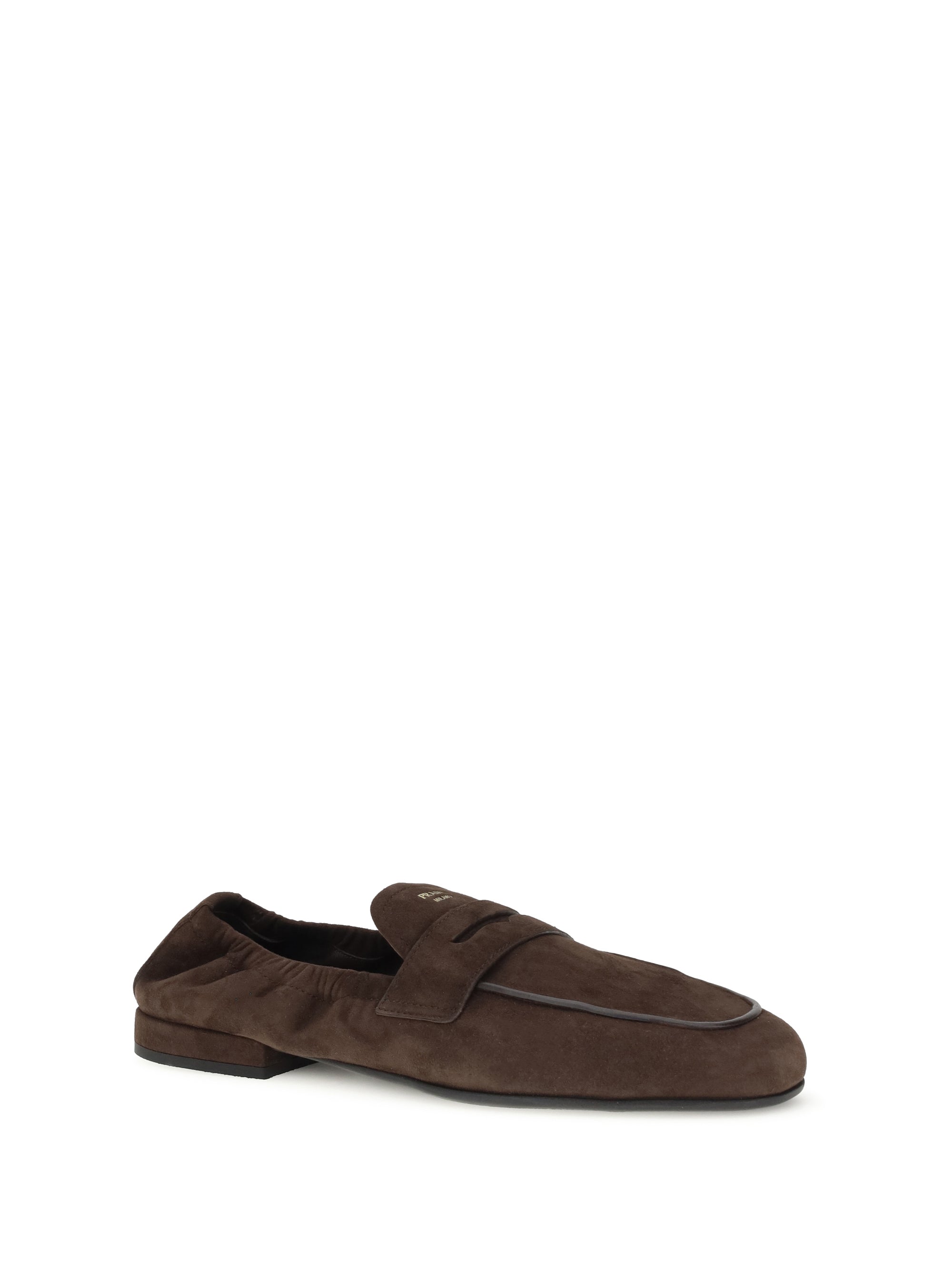 PRADA 40 suede shuffle loafers