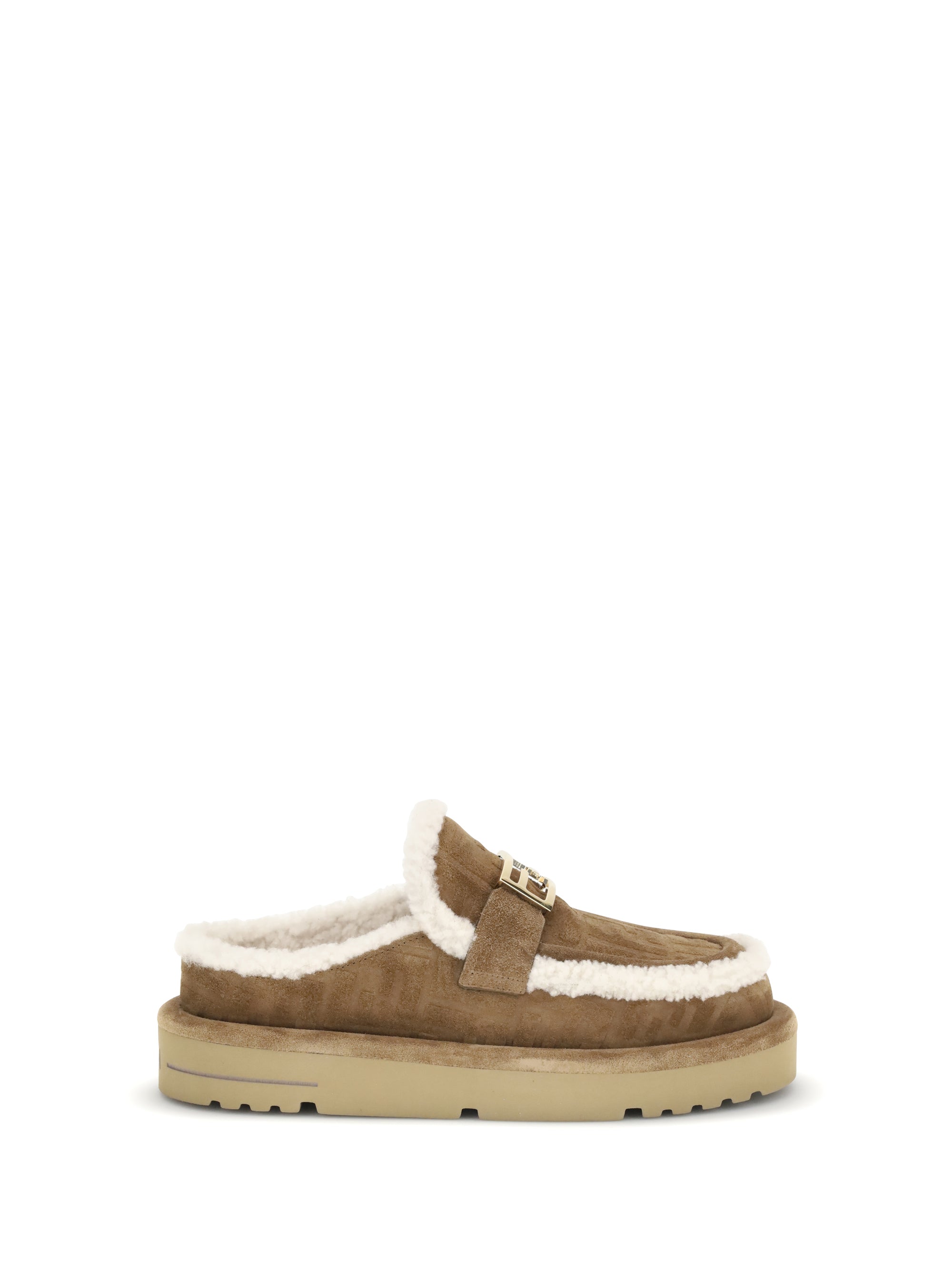 FENDI 41 après chic sheepskin mules