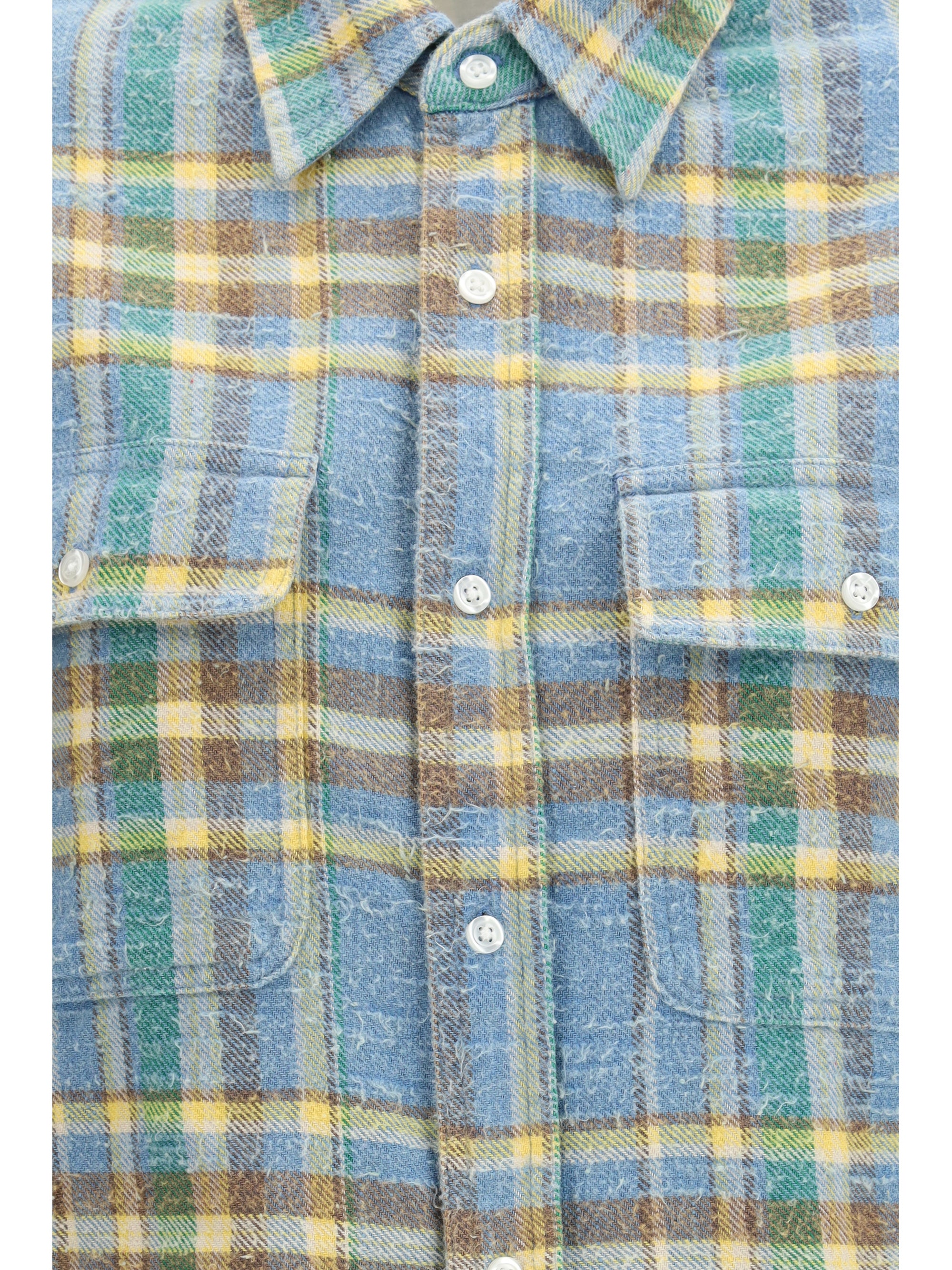 R13 M plaid shirt with frayed hem
