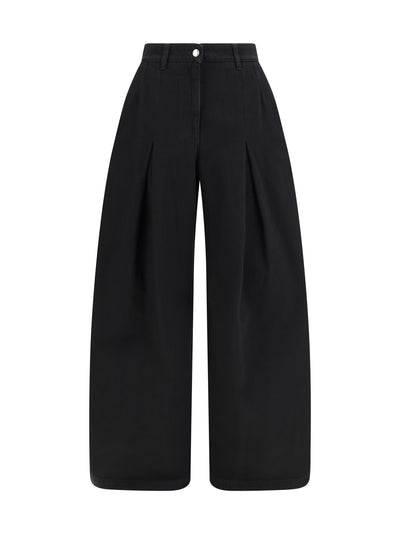wide-leg cotton jeans
