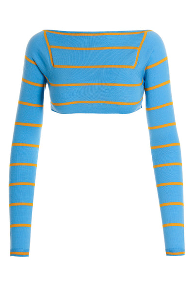 cropped striped wool sweater