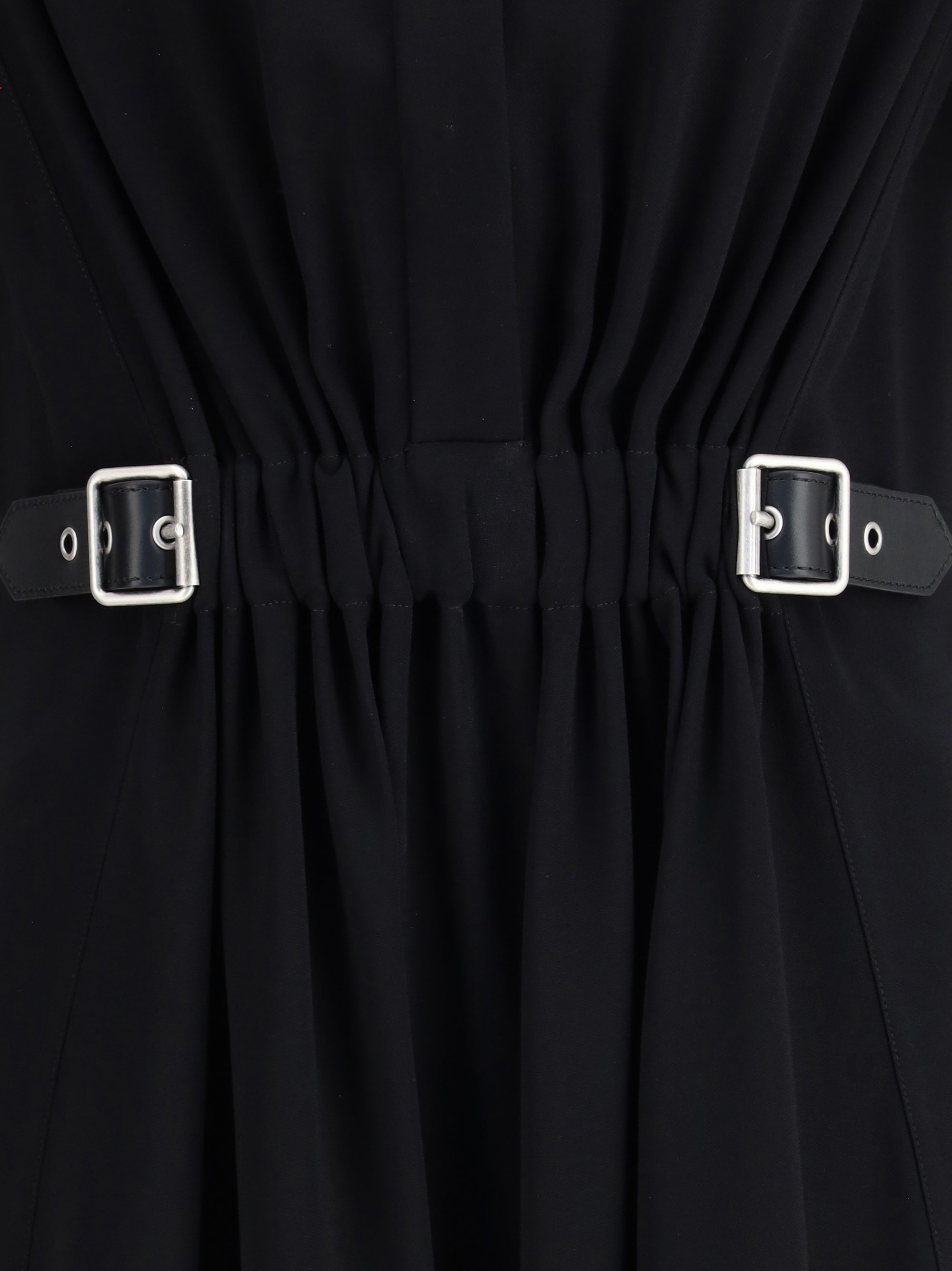 LOEWE 36 belted dress lightweight stretch viscose cady