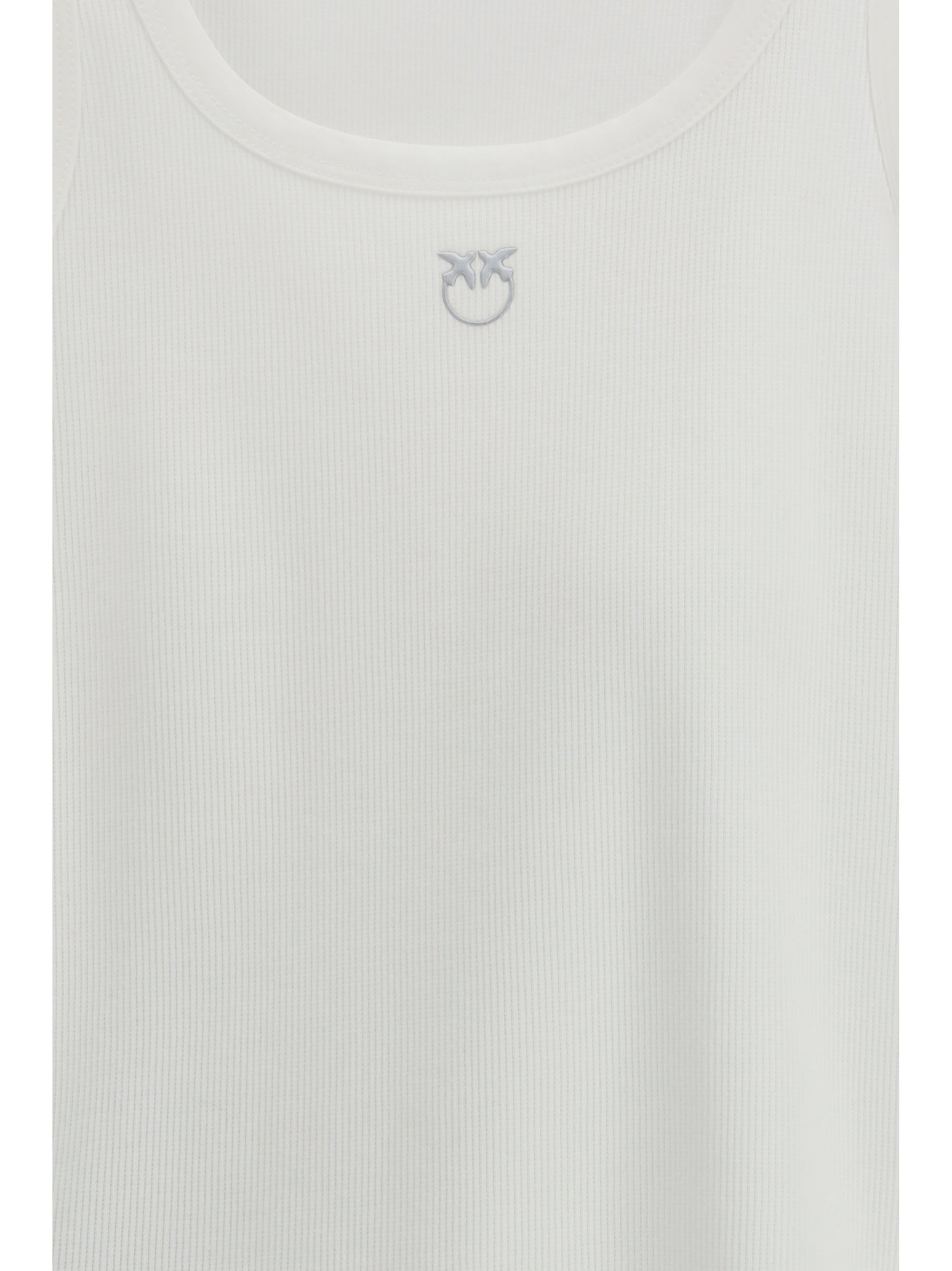 PINKO M ribbed tank top with love birds logo