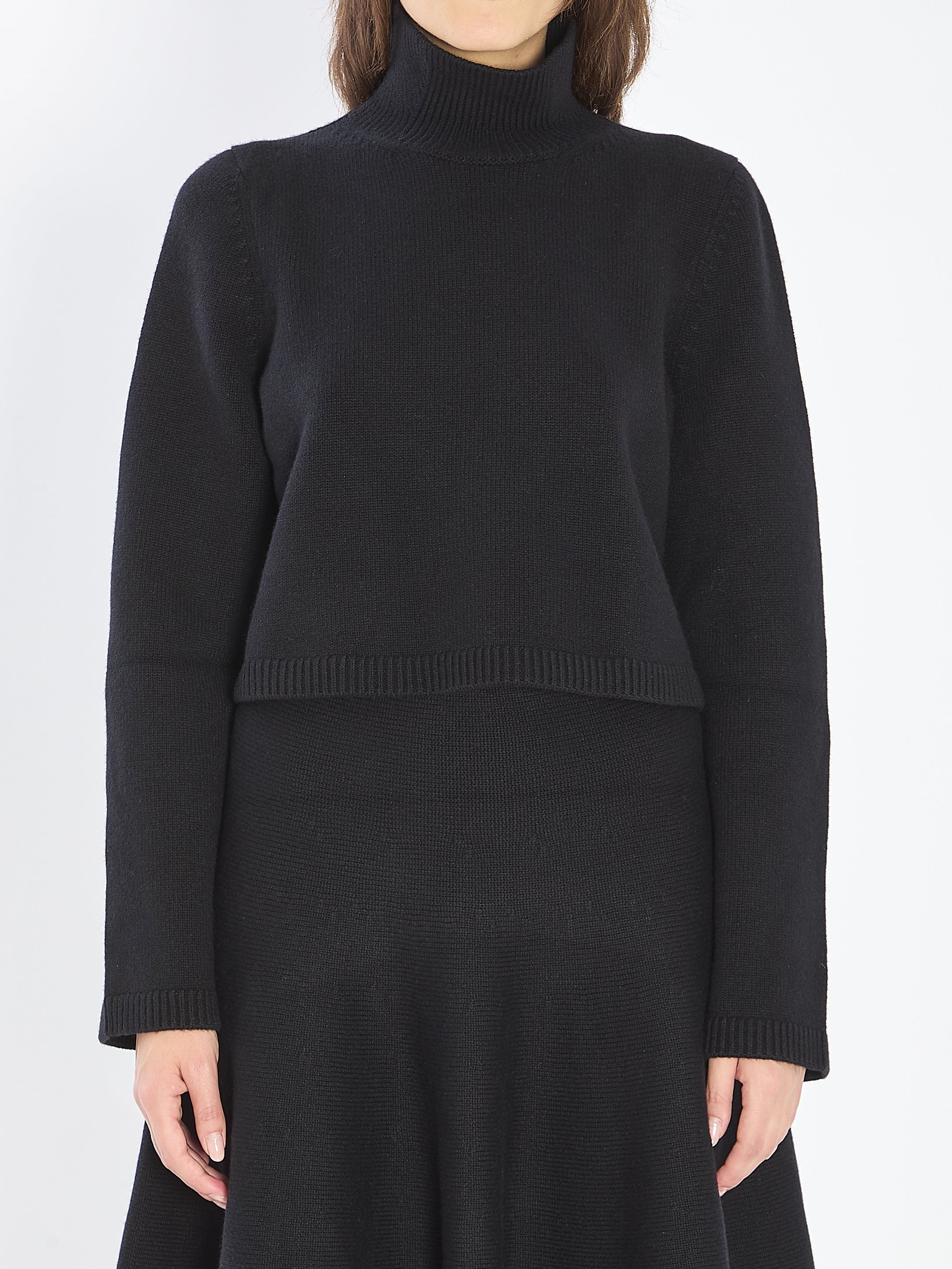 ALAIA 36 cropped cashmere knit pullover