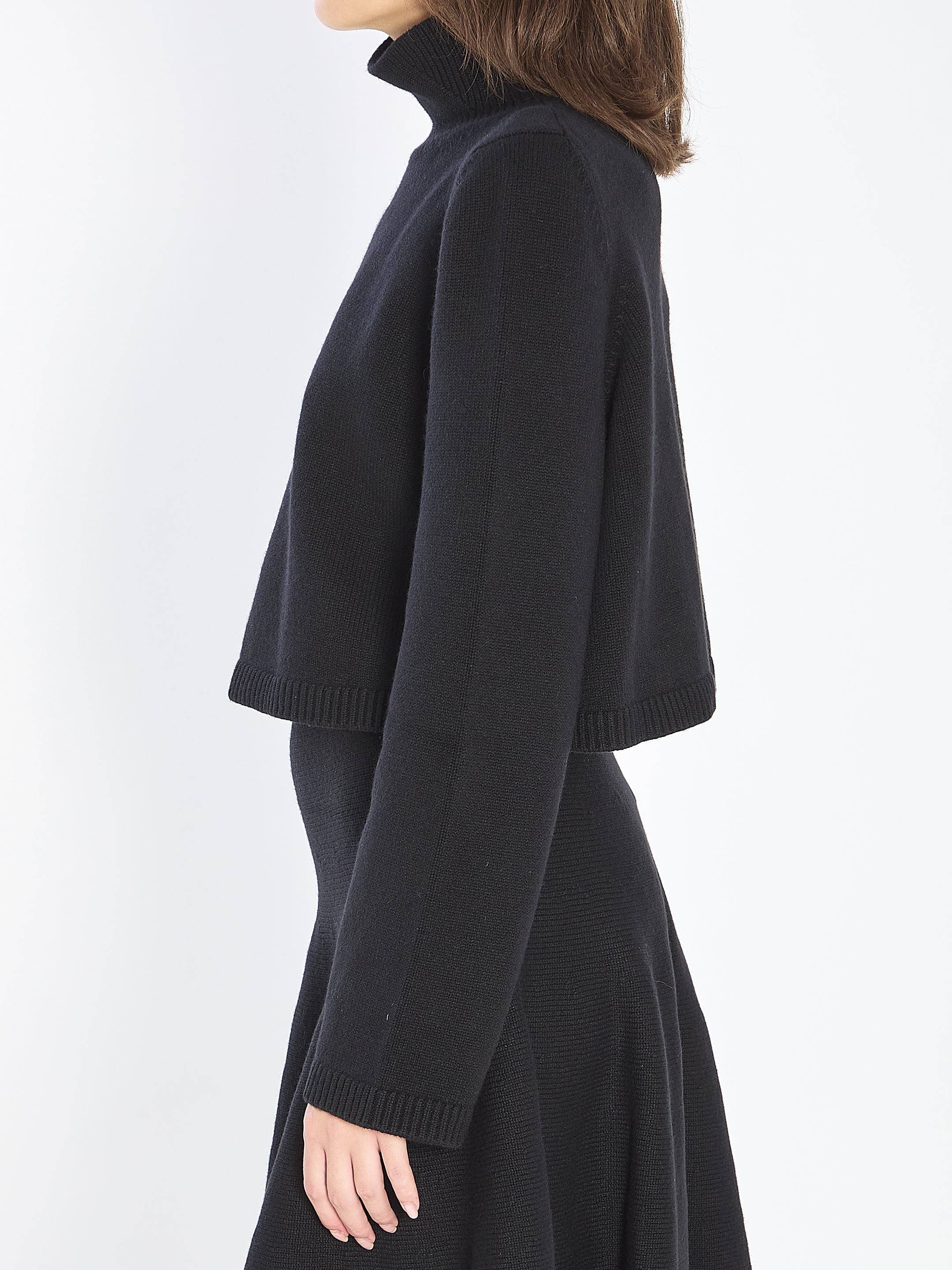 ALAIA 36 cropped cashmere knit pullover