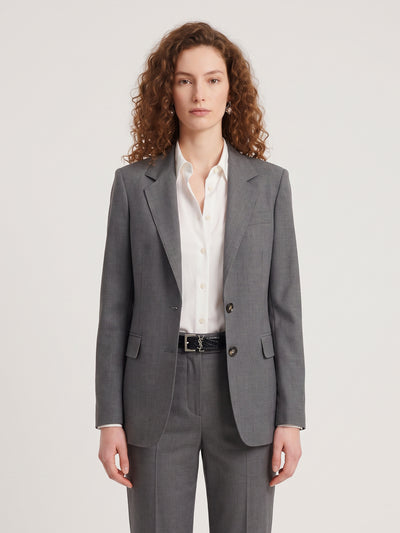 single-breasted jacket in stretch canvas