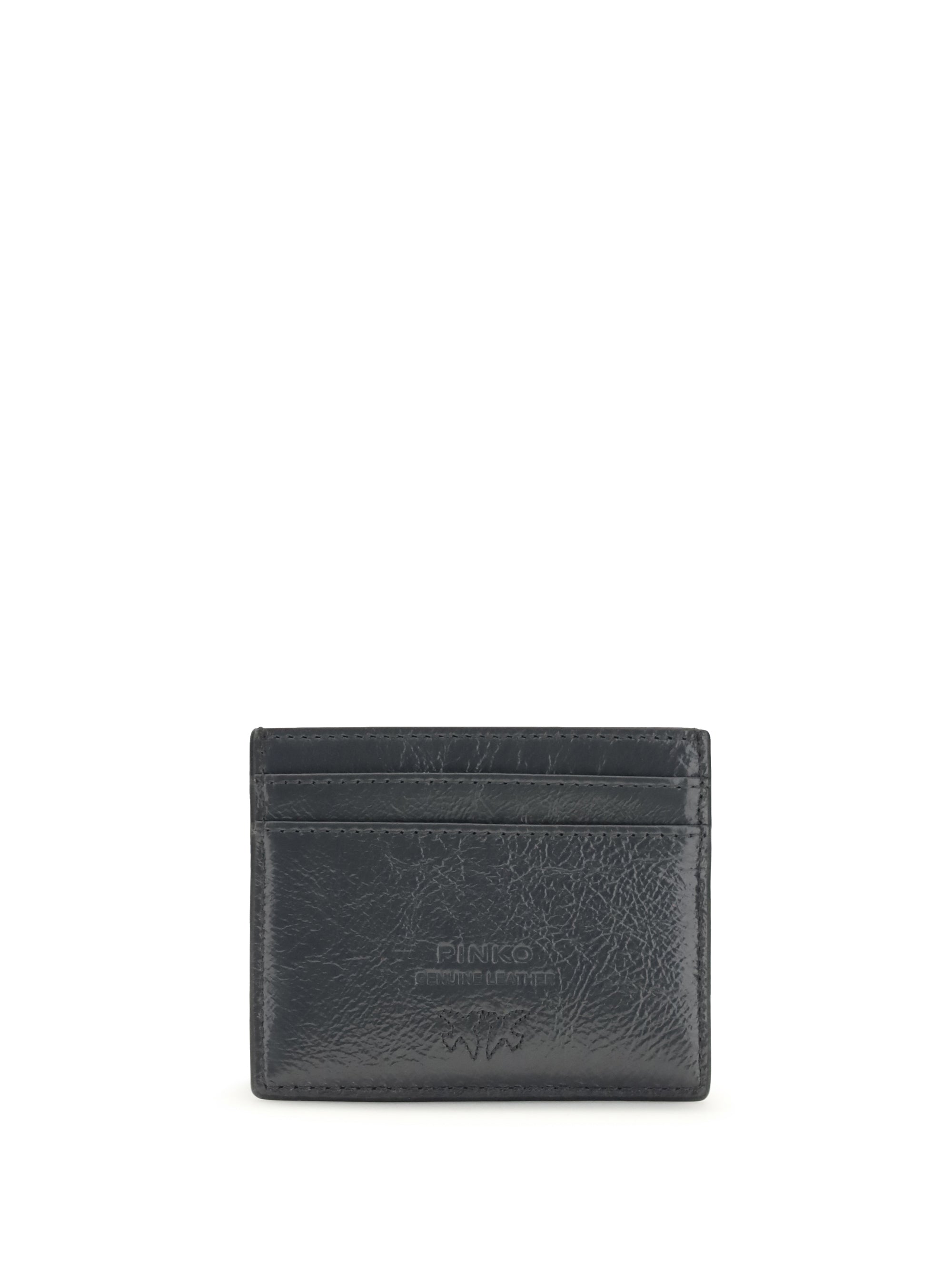 PINKO OS shiny leather card holder