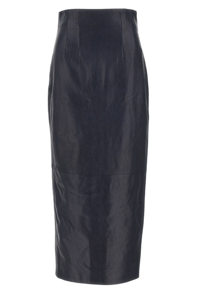 loxley leather midi skirt