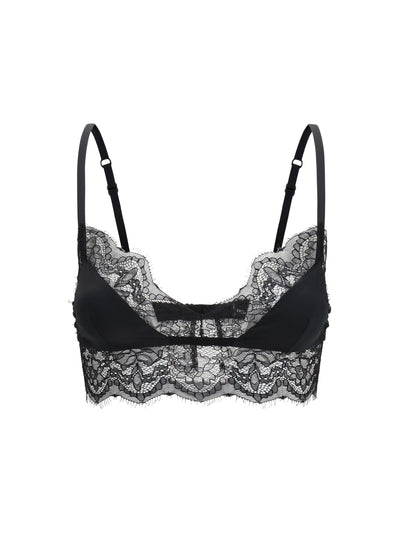 satin soft-cup bralette bra with lace