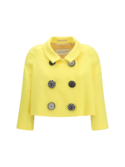 cropped jacket with jewel buttons
