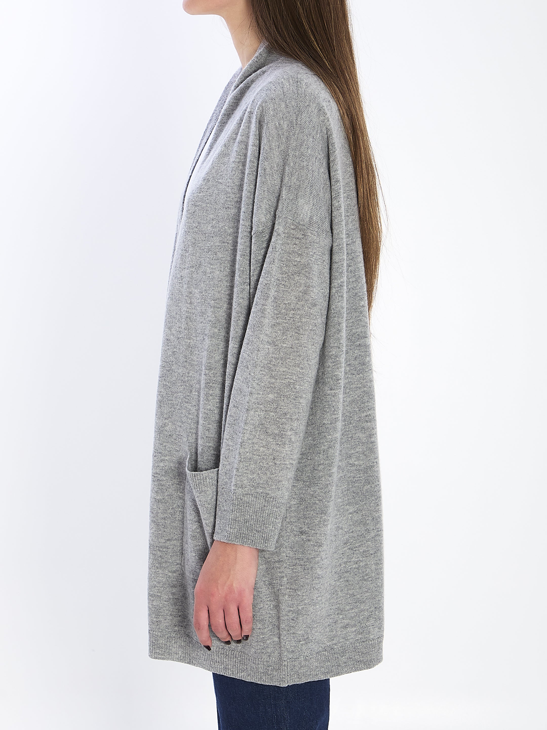 ALLUDE M open cardigan in virgin wool and cashmere