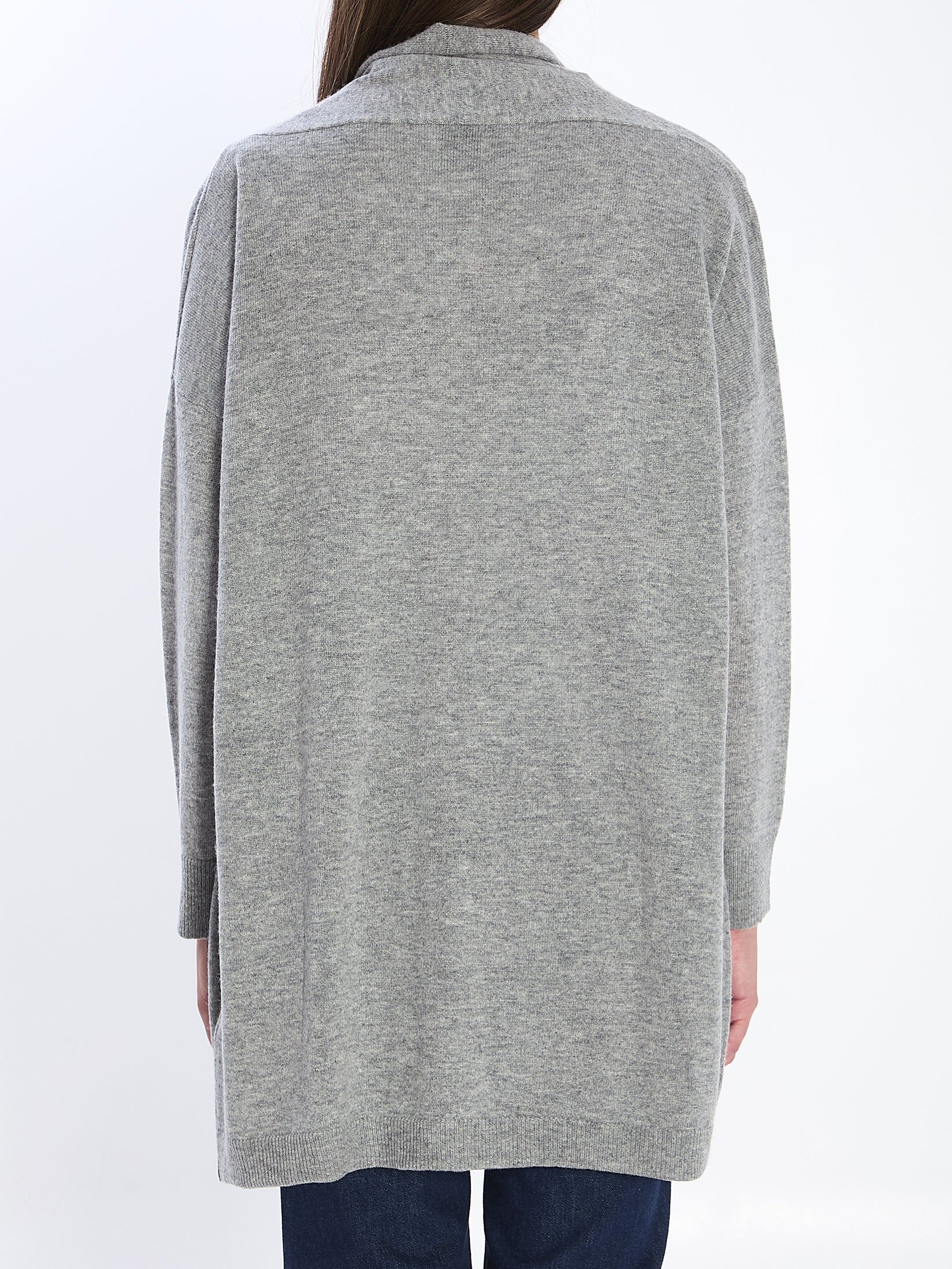 ALLUDE M open cardigan in virgin wool and cashmere