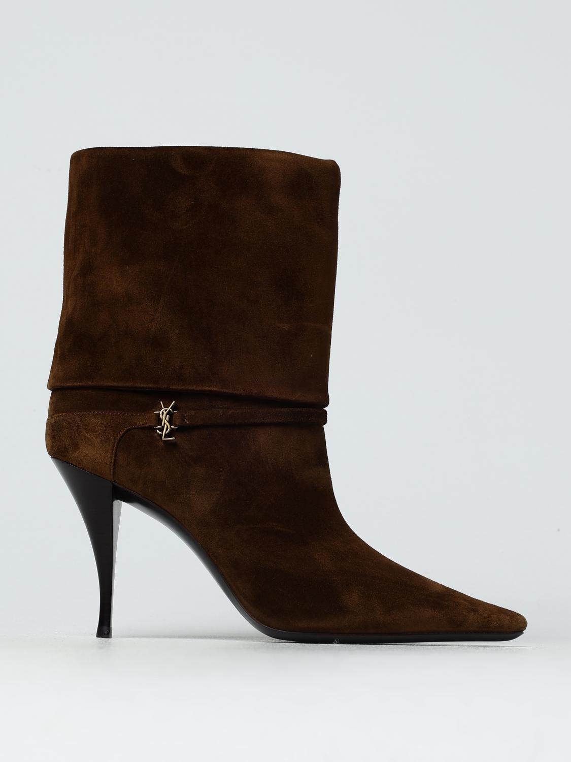 saint-laurent-woman-s-flat-ankle-boots-8013930li00-brown