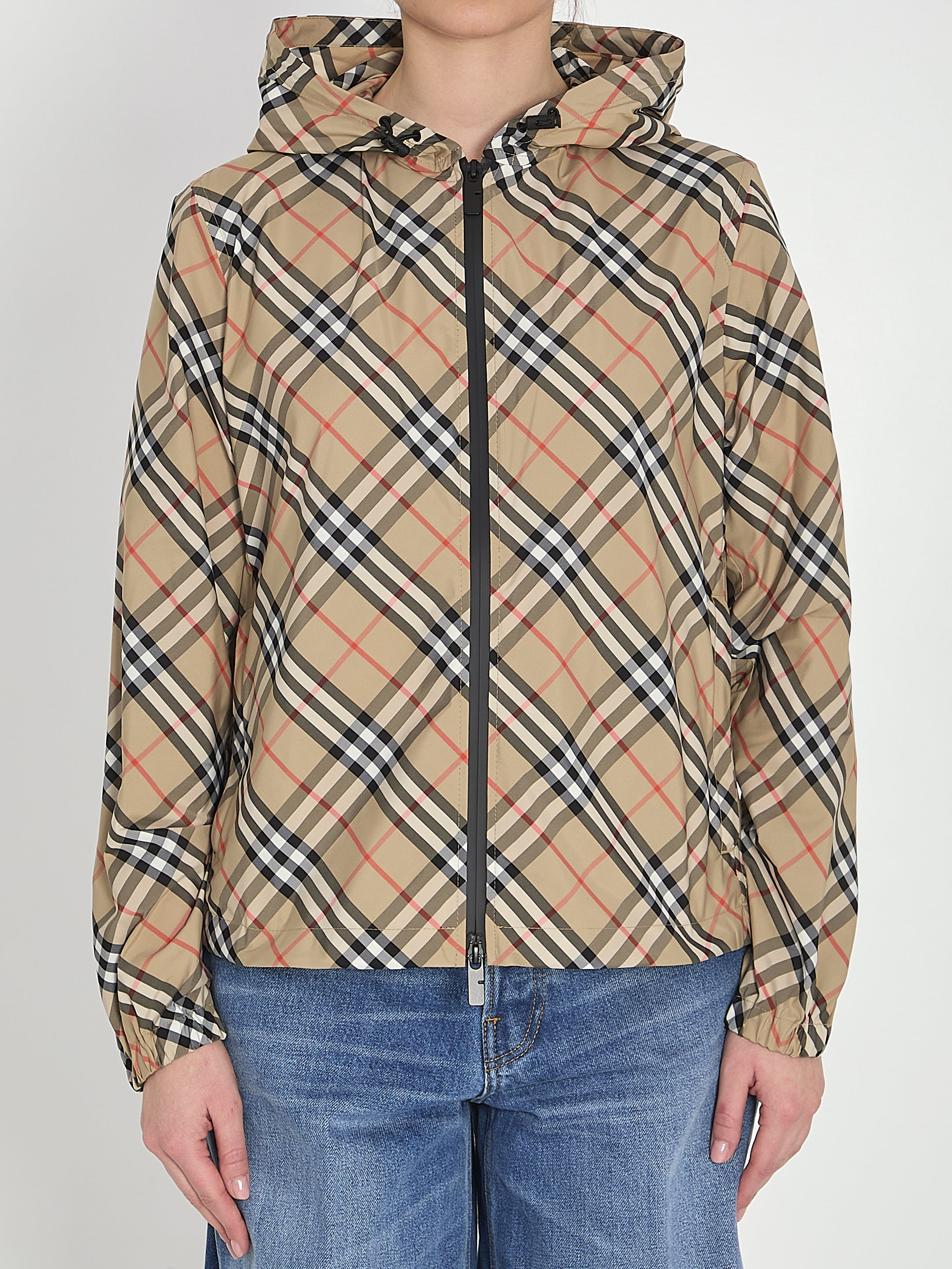 BURBERRY M check jacket with hood