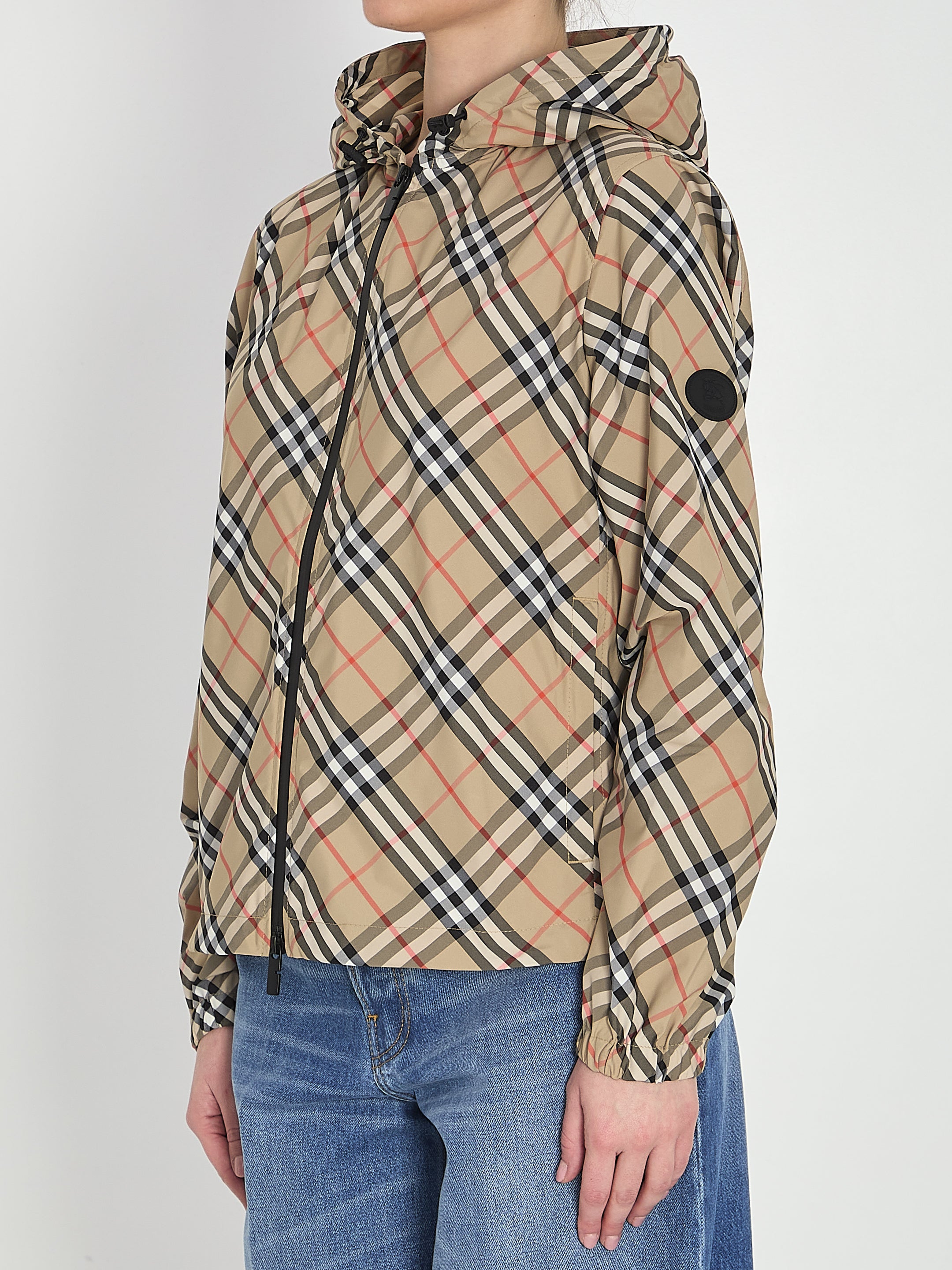BURBERRY M check jacket with hood