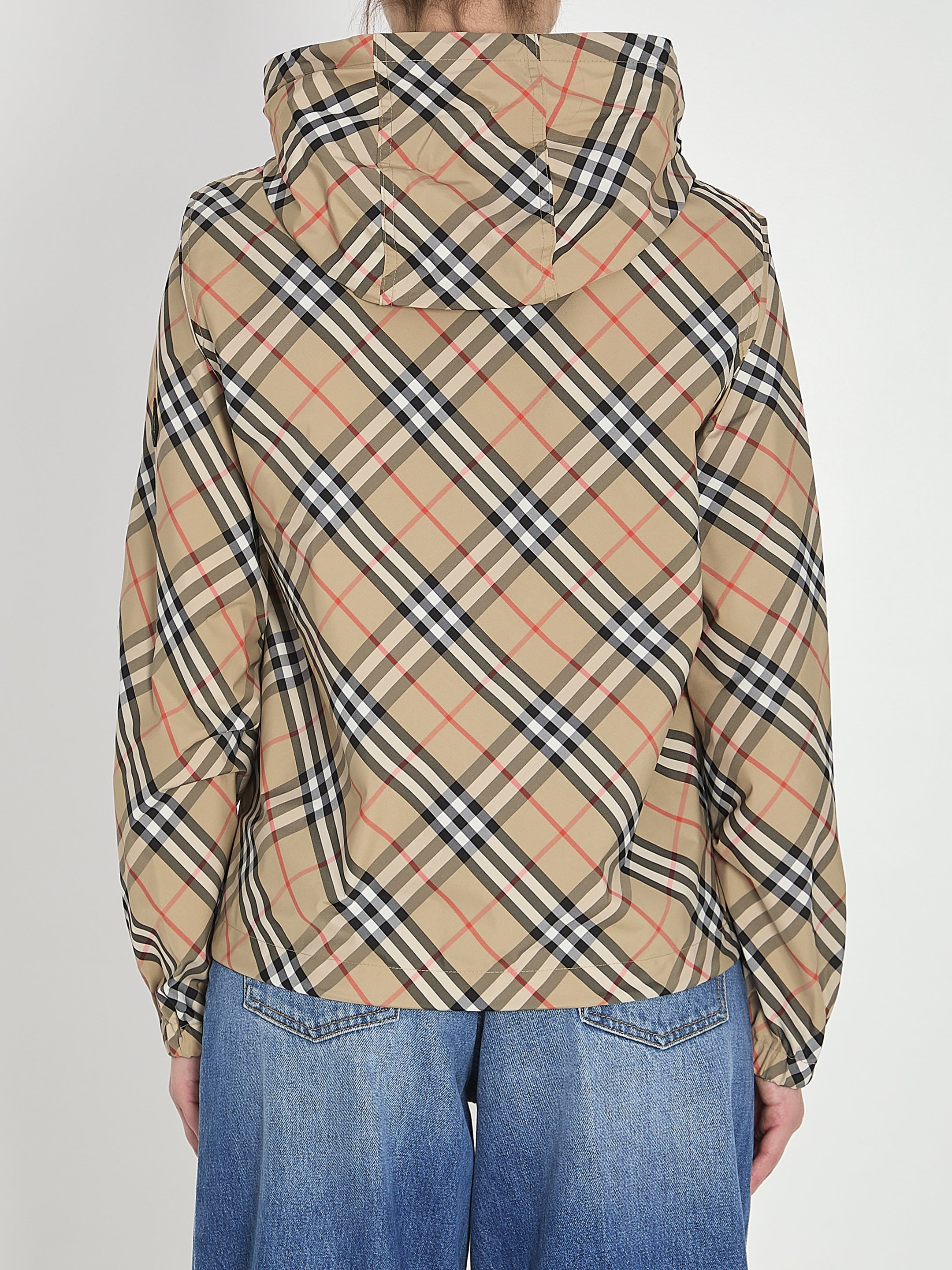BURBERRY M check jacket with hood