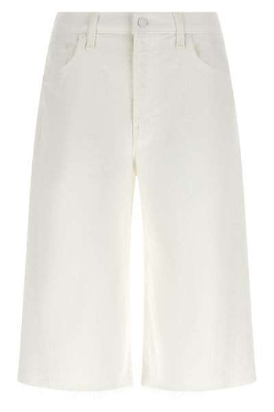 the whole lot zip twist fray denim bermuda shorts in semi-rigid totally innoc