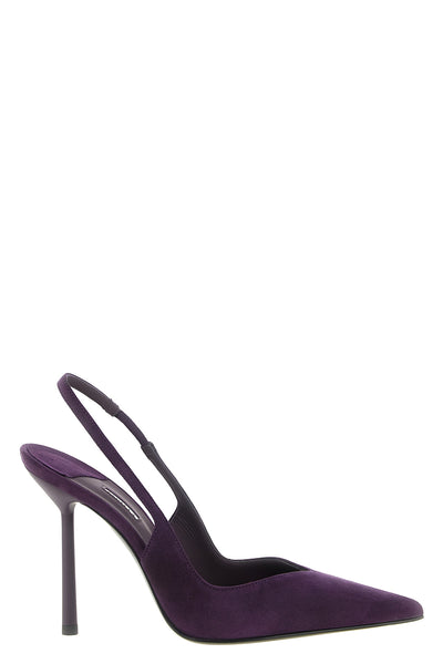 le silla vivienne slingback pumps define a tapered silhouette through a sartor