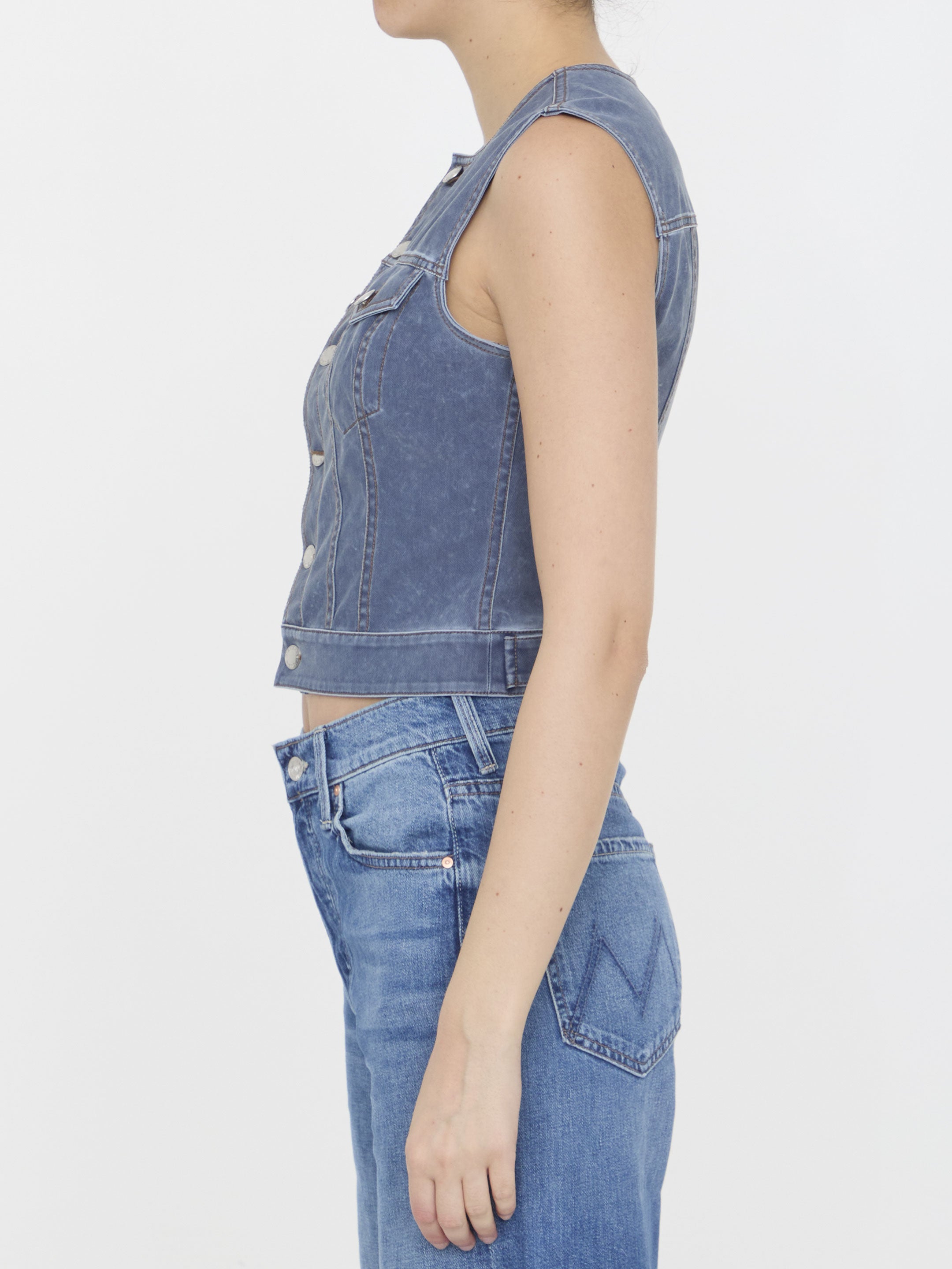 ALEXANDER WANG 8 vest in denim trompe-l&