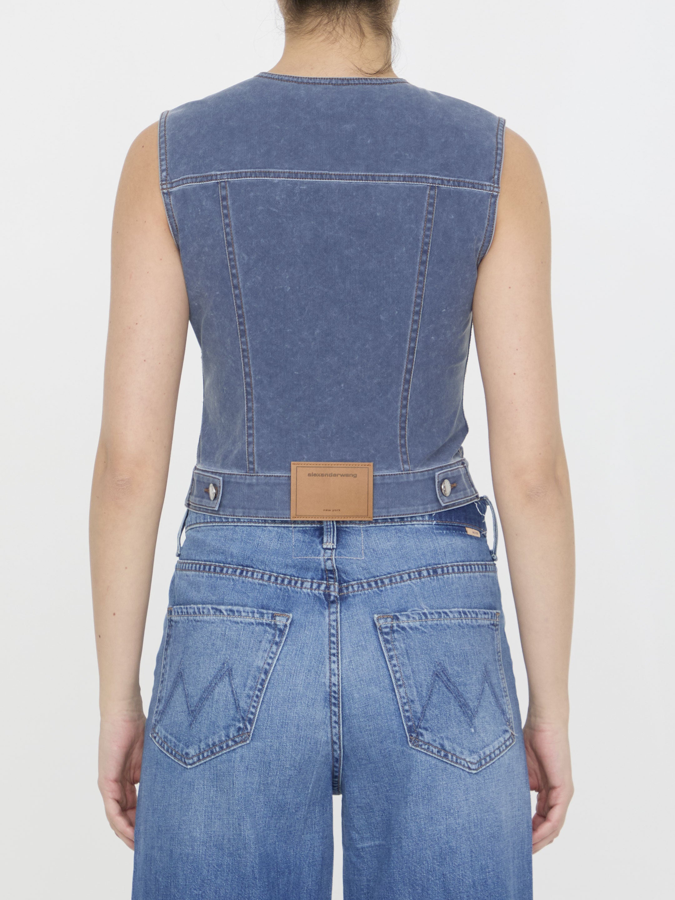 ALEXANDER WANG 8 vest in denim trompe-l&