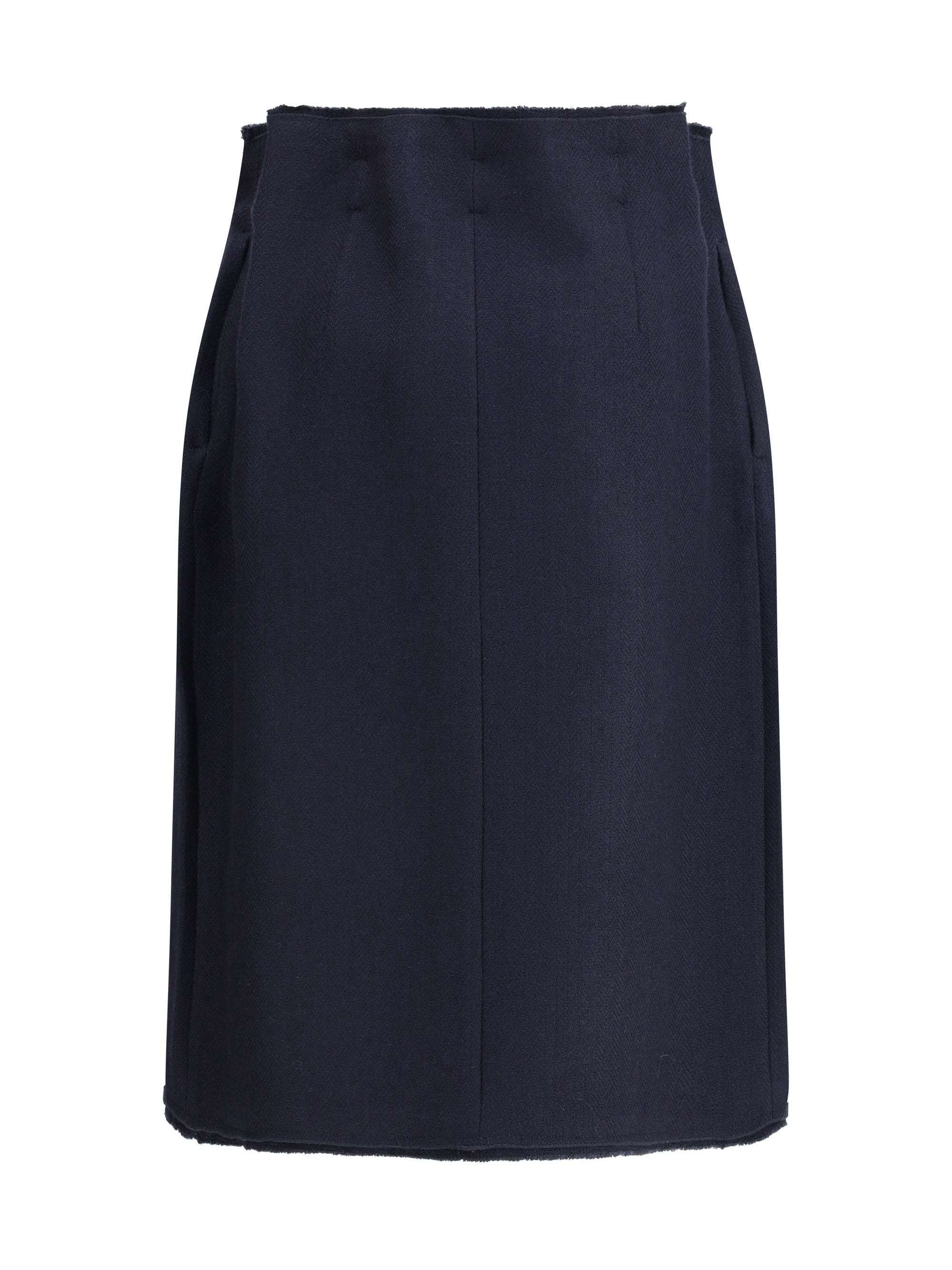 PRADA 40 chevron wool midi skirt