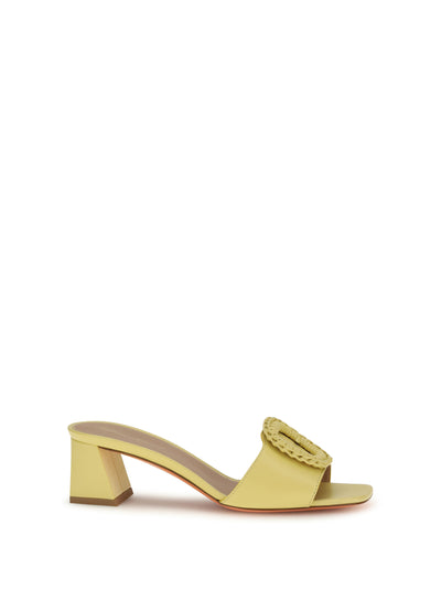 leather sandals mules