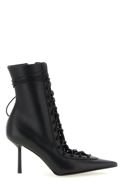 le silla colette ankle boots in soft black lambskin defines a tapered and rigoro