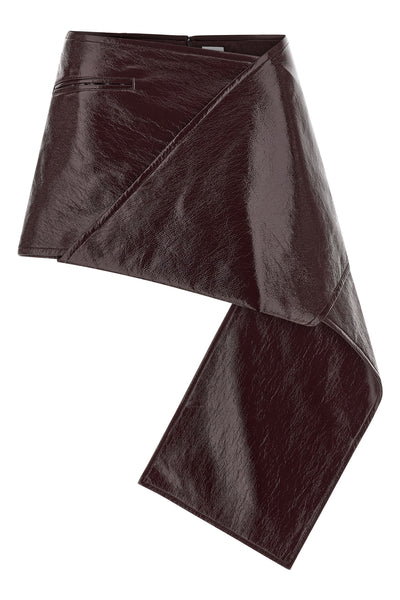 fold vinyl mini vinyl skirt
