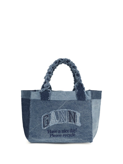 medium trapeze denim shopper