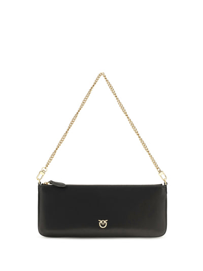 horizontal flat leather shoulder bag