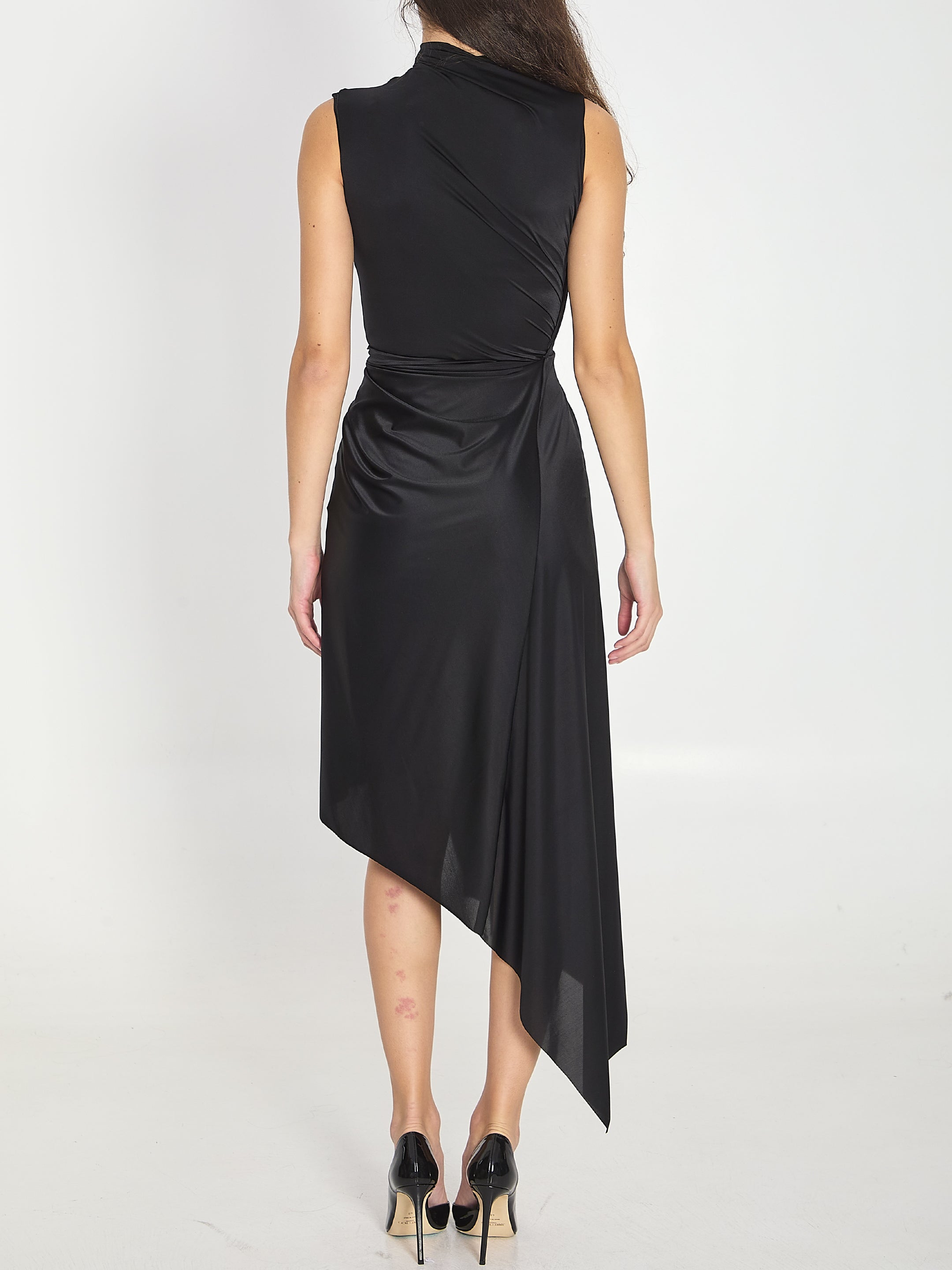 BALENCIAGA 36 asymmetric stretch dress