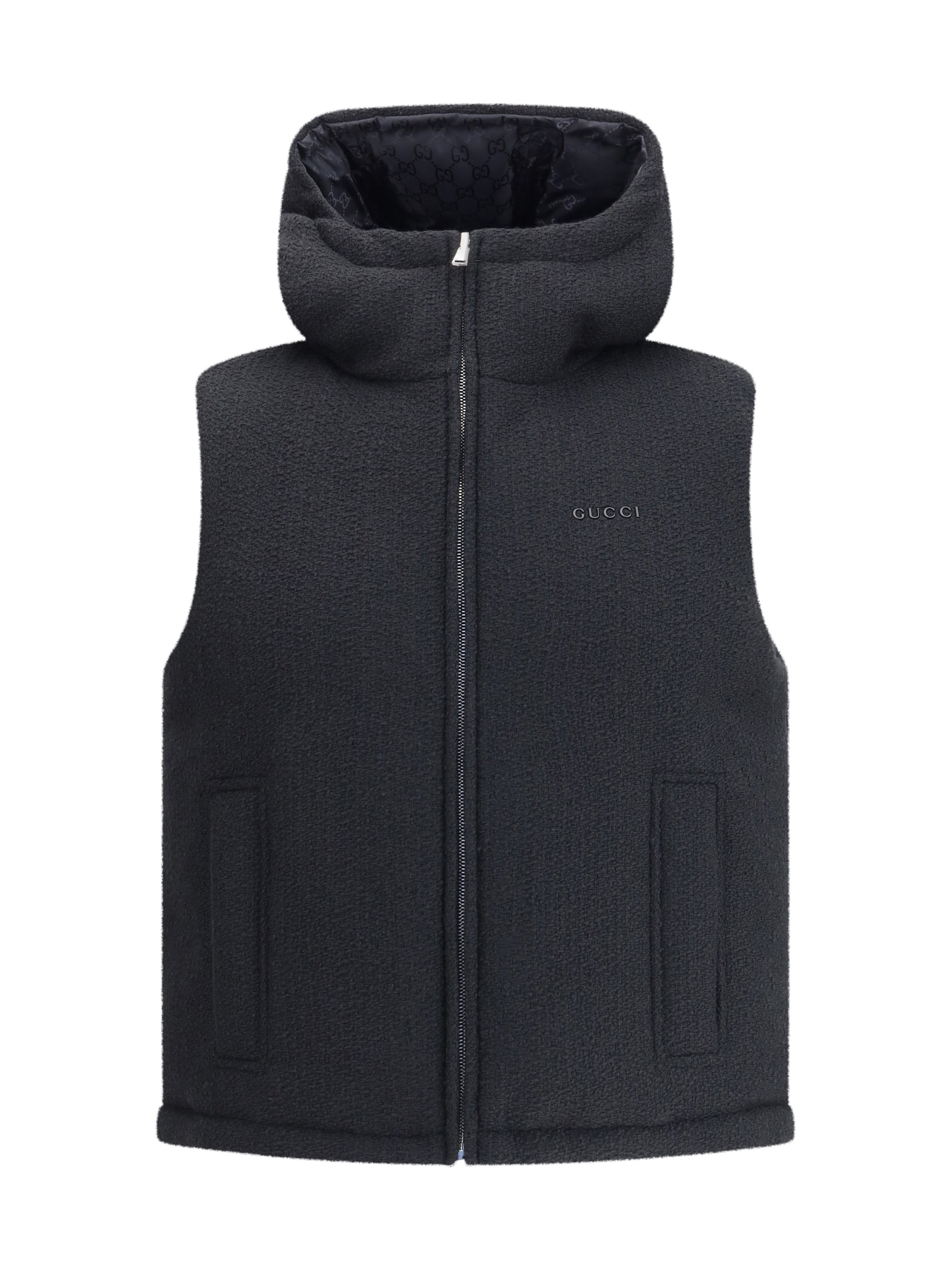 GUCCI 42  reversible bouclé wool gilet