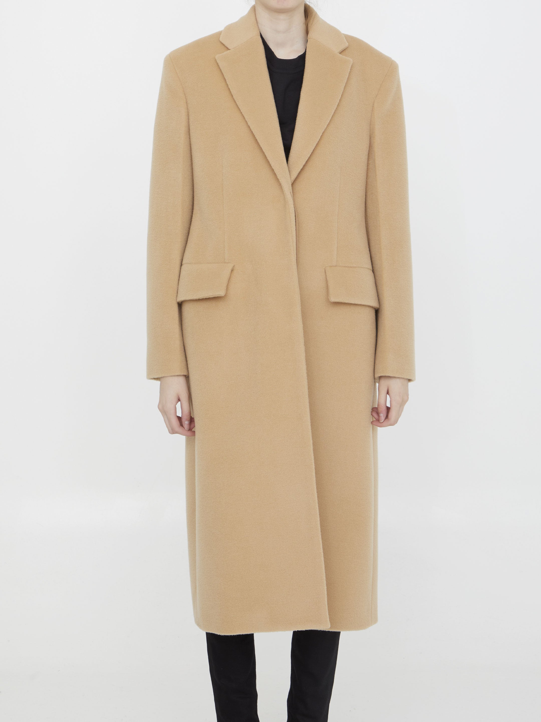 JIL SANDER 36 single-breasted wool coat