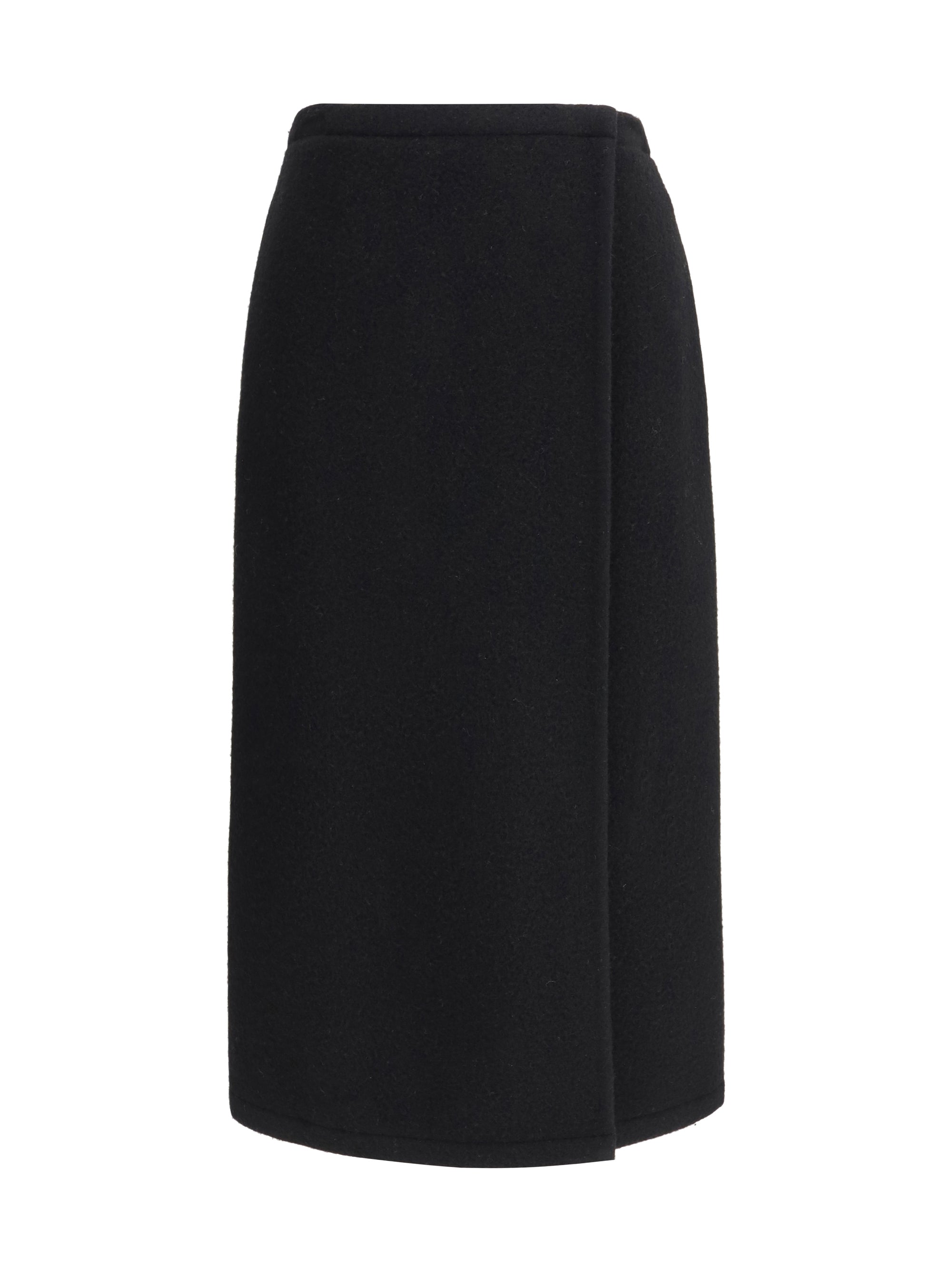 RIER M fleece wrap skirt in pure wool