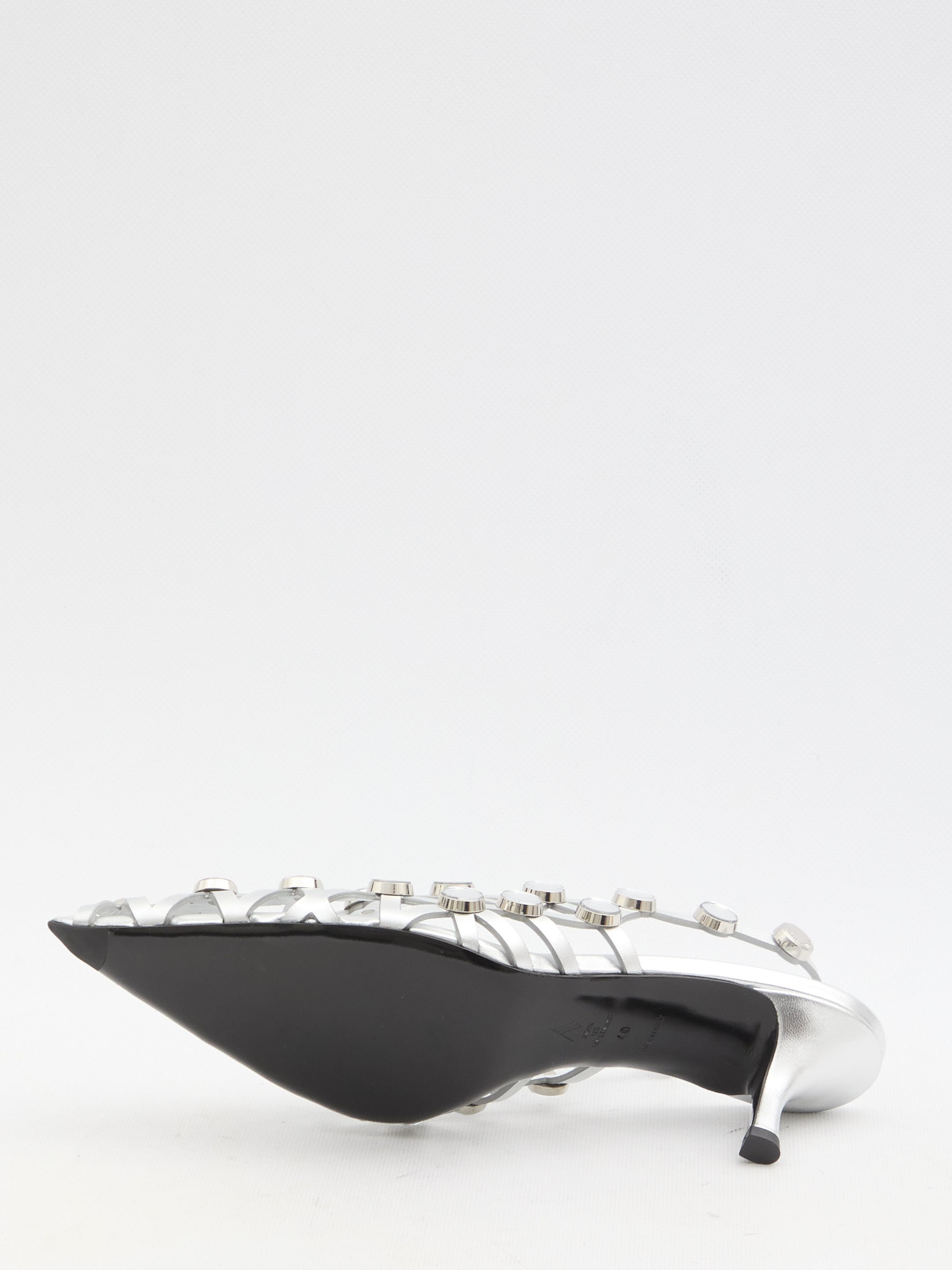 THE ATTICO 39 grid slingback pumps