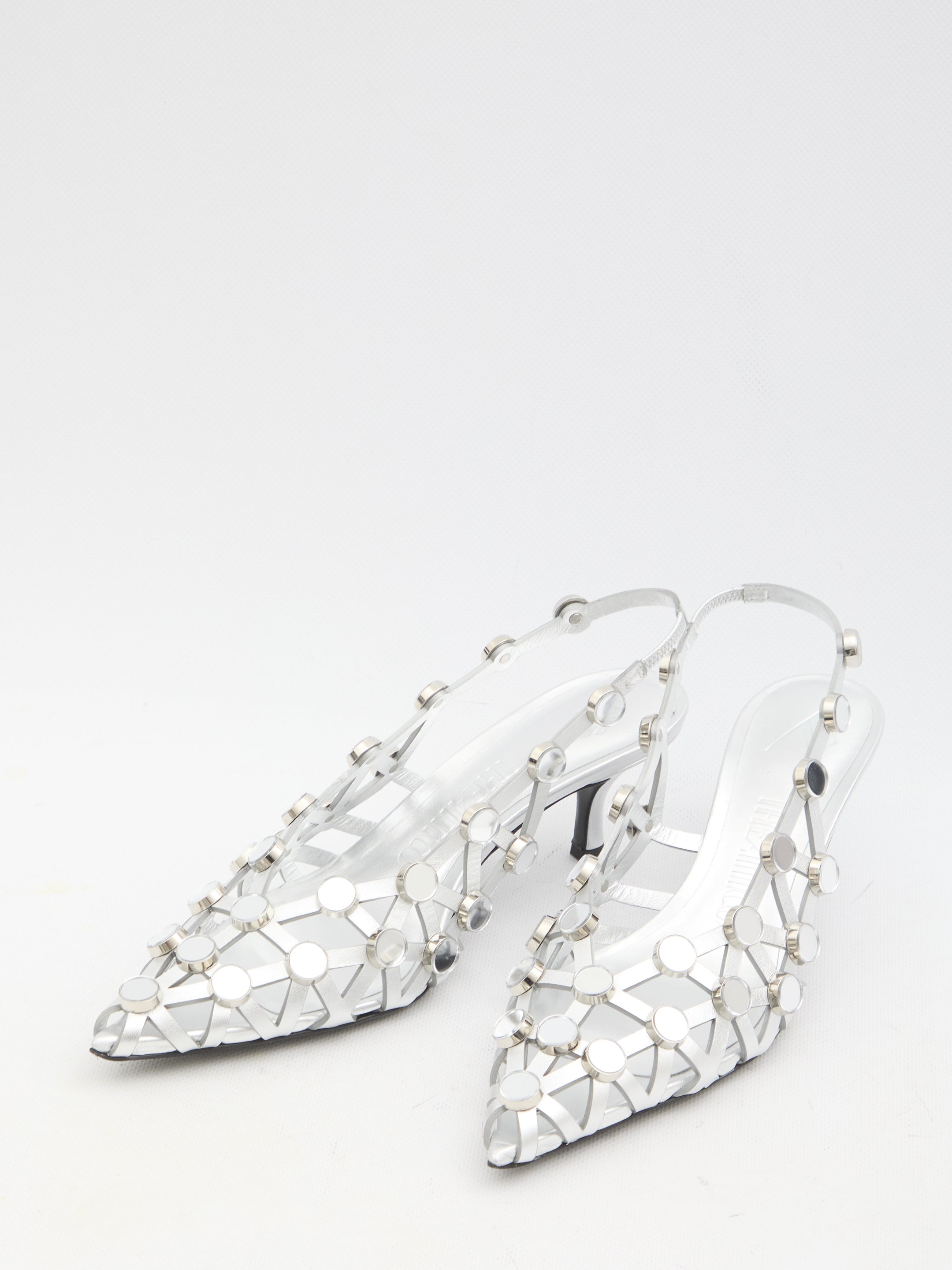 THE ATTICO 39 grid slingback pumps
