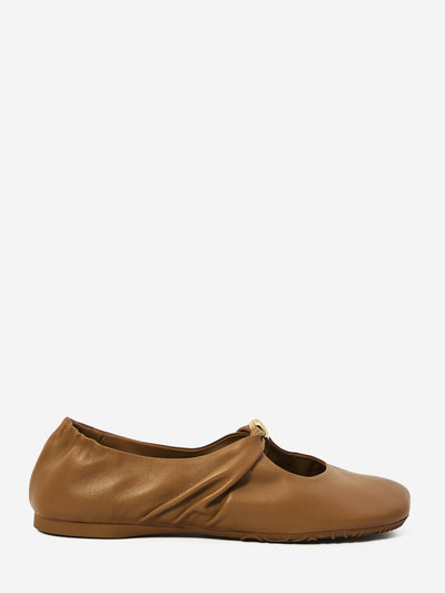 pebble ballerina flats in nappa