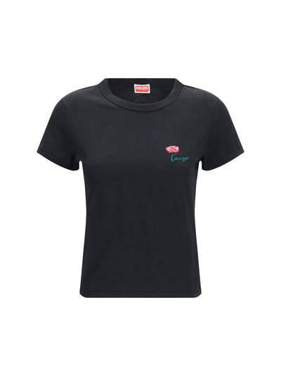 kenzo tulip embroidered cotton t-shirt