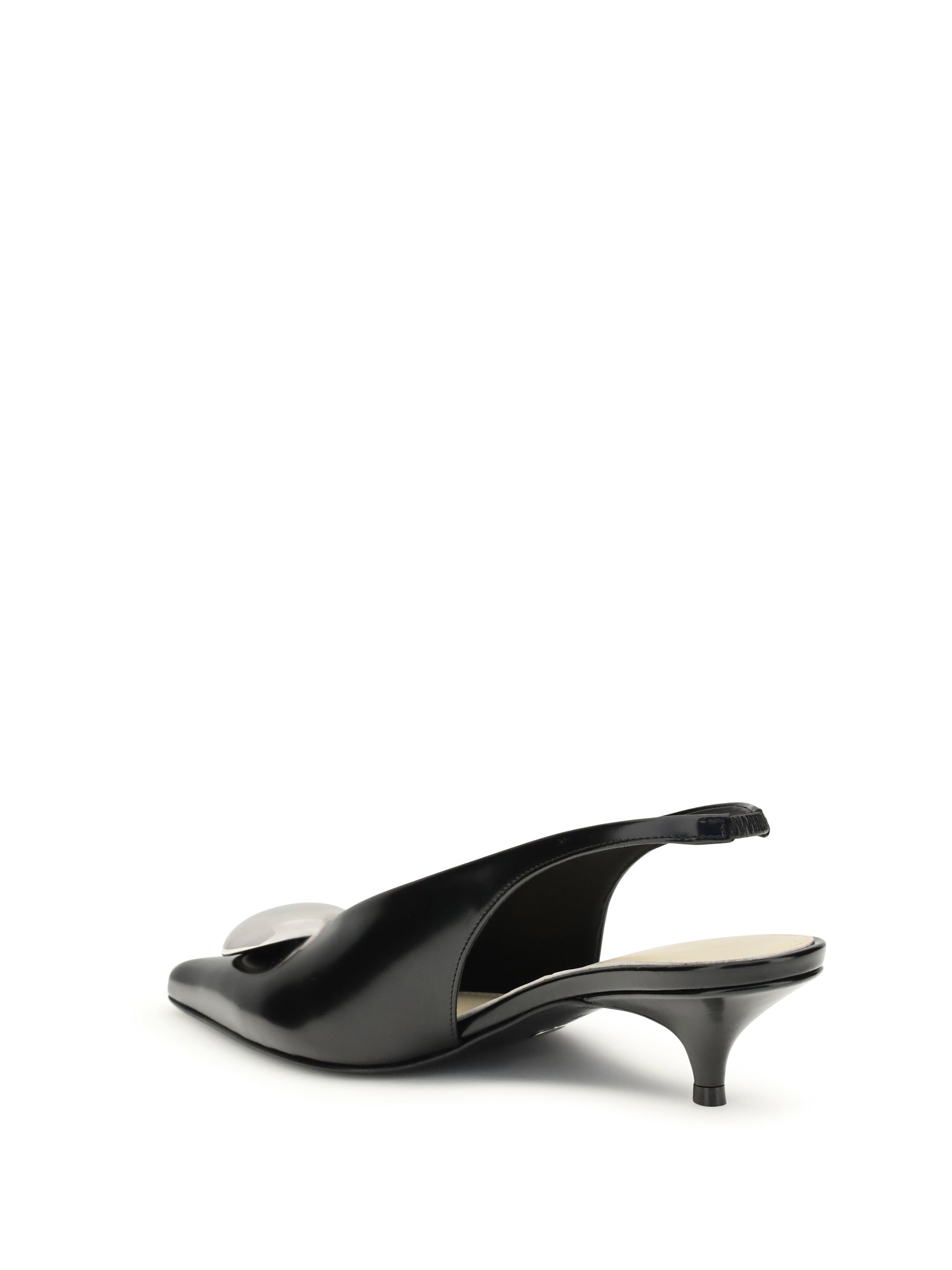 PROENZA SCHOULER 39 dome slash slingbacks in polished calf