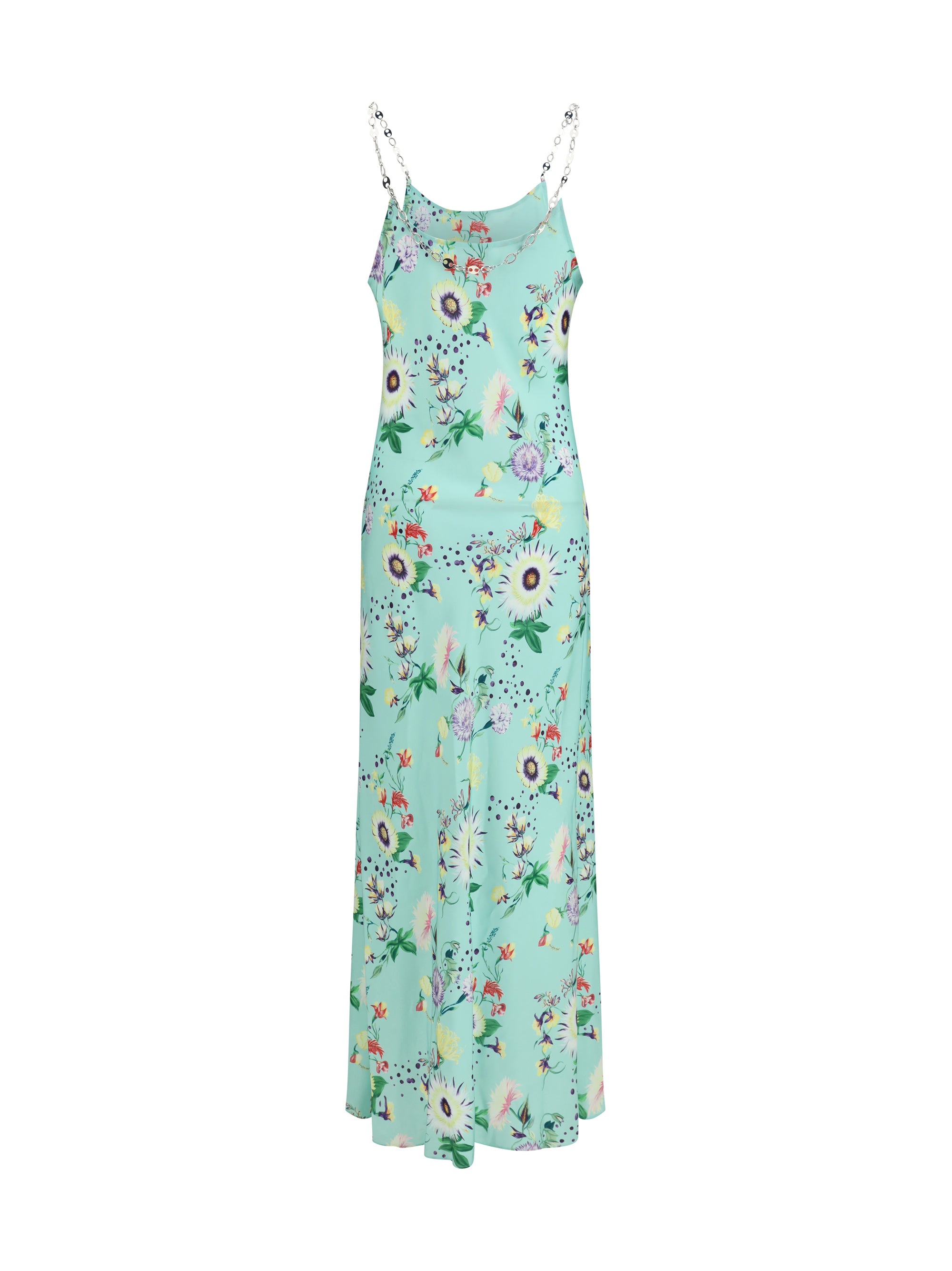 RABANNE 36 chain-detail floral maxi dress