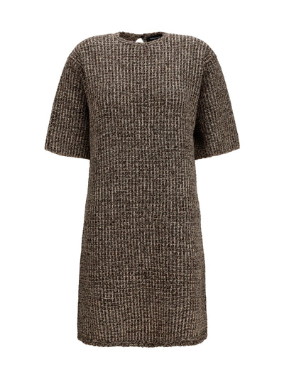 sequin-effect tweed dress