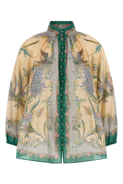indra blouse in cotton-silk blend