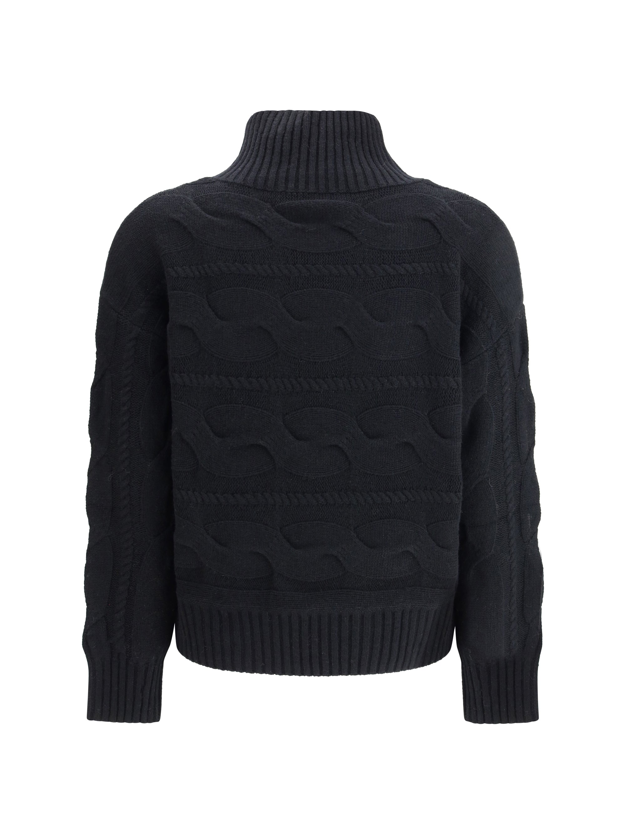 MAX MARA STUDIO L high-neck cable-knit sweater