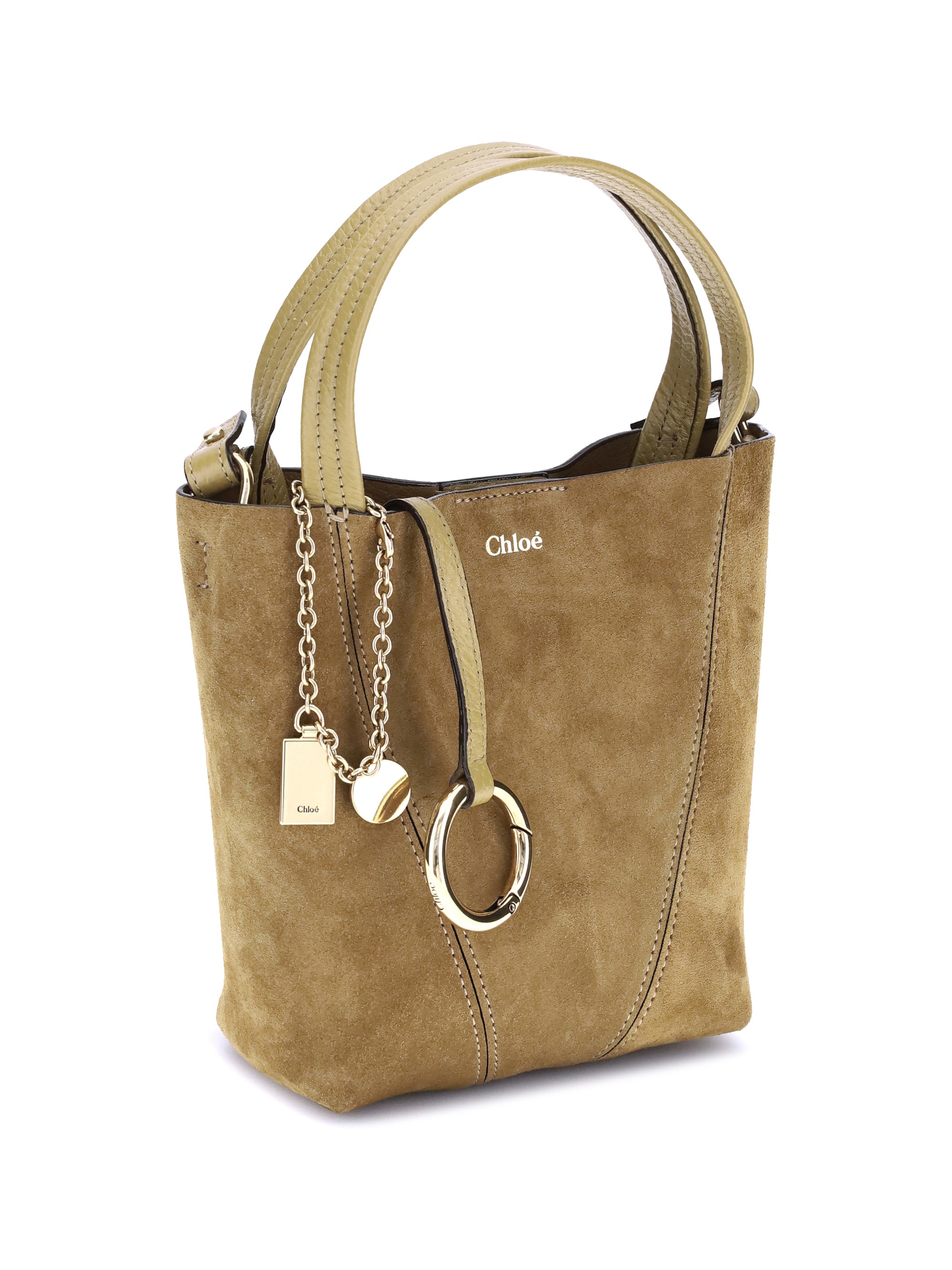 suede spin handbag
