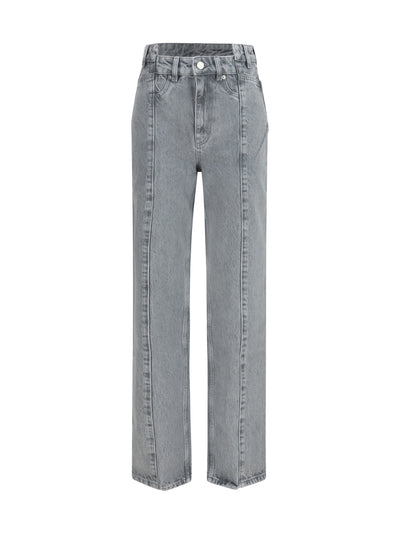 rigid denim cuffed jeans