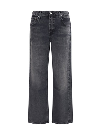 wide-leg denim jeans