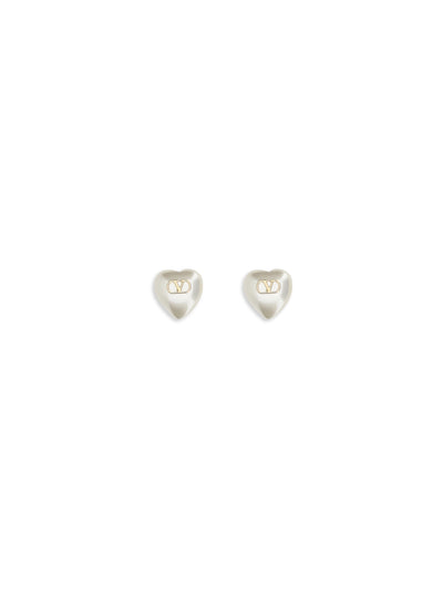 vlogo signature earrings in metal and pearls