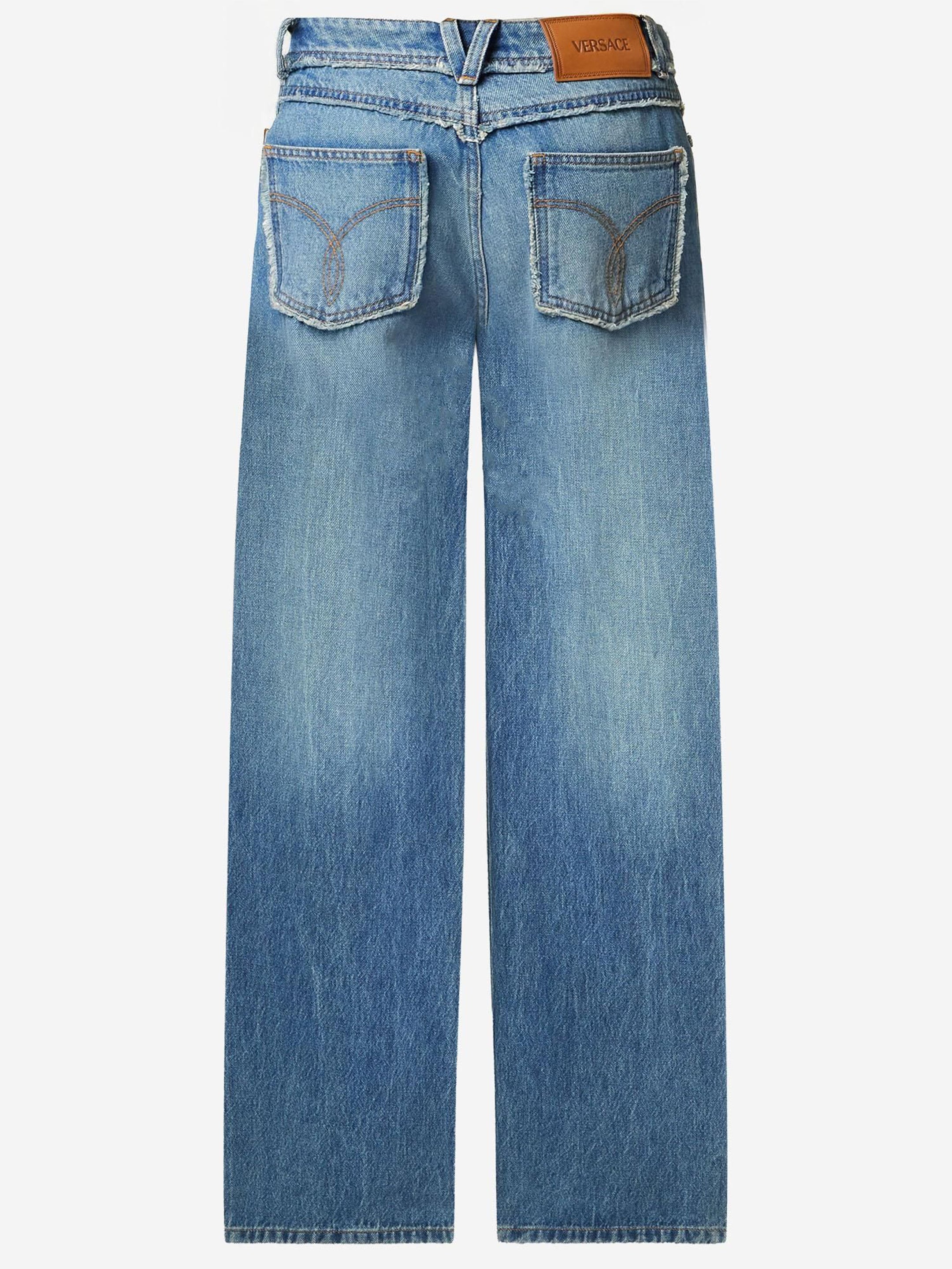VERSACE 25 raw cut frayed jeans