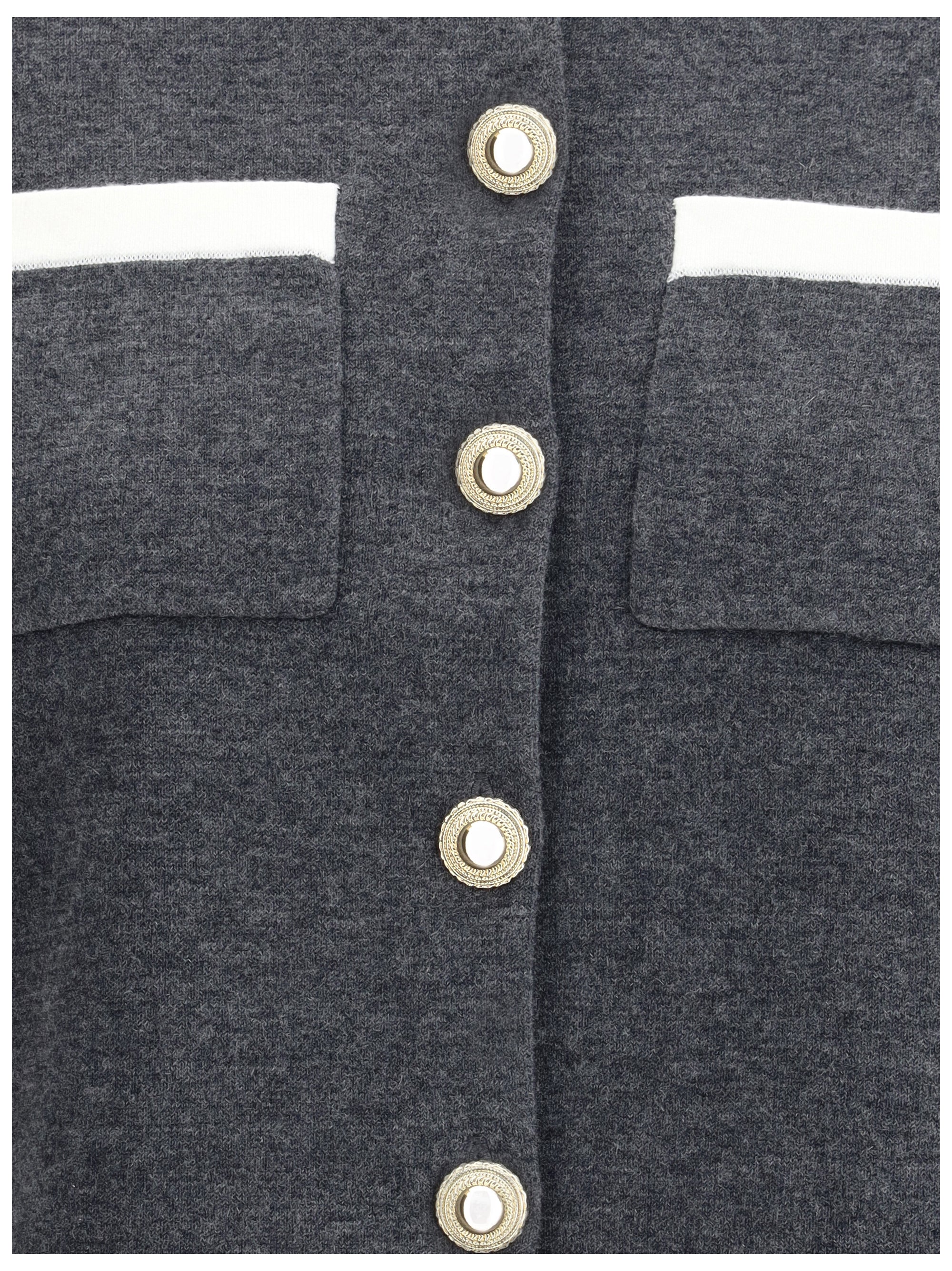 SELF-PORTRAIT M contrast collar cardigan